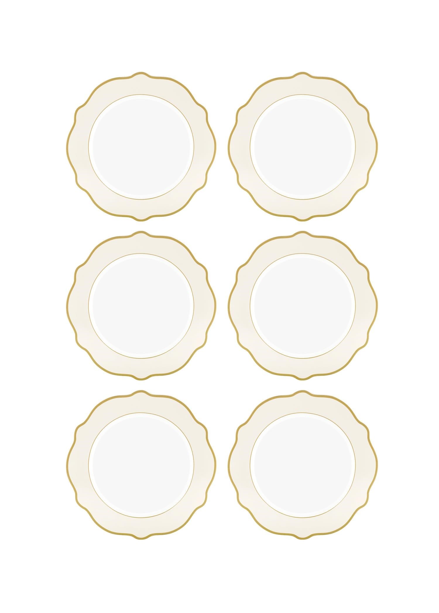 The Mia Jaswely Pasta Tabağı 6 Parça Krem 21 Cm