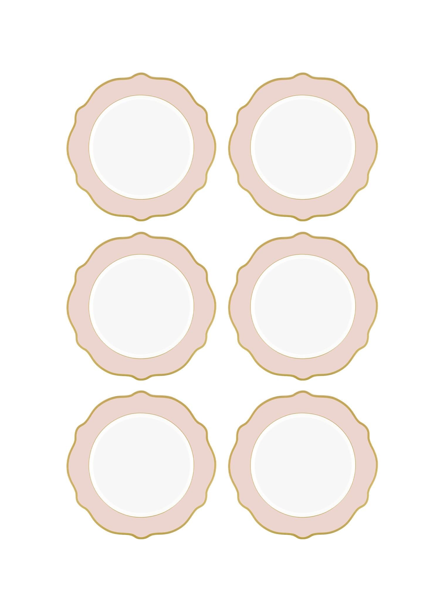 The Mia Jaswely Pasta Tabağı 6 Parça Pembe 21 Cm