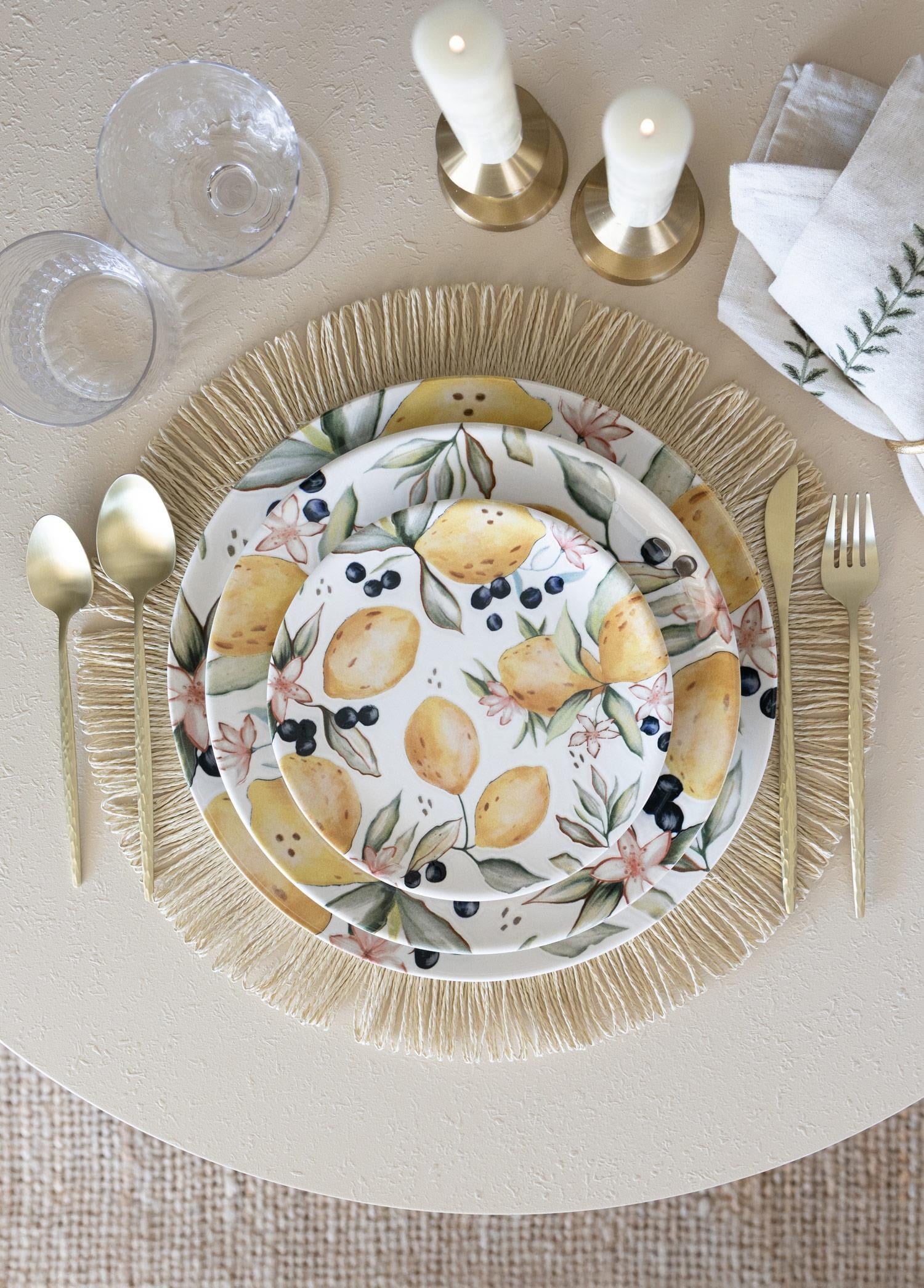 The Mia Limoncello Pasta Tabağı 6lı Set 19 cm LMN012
