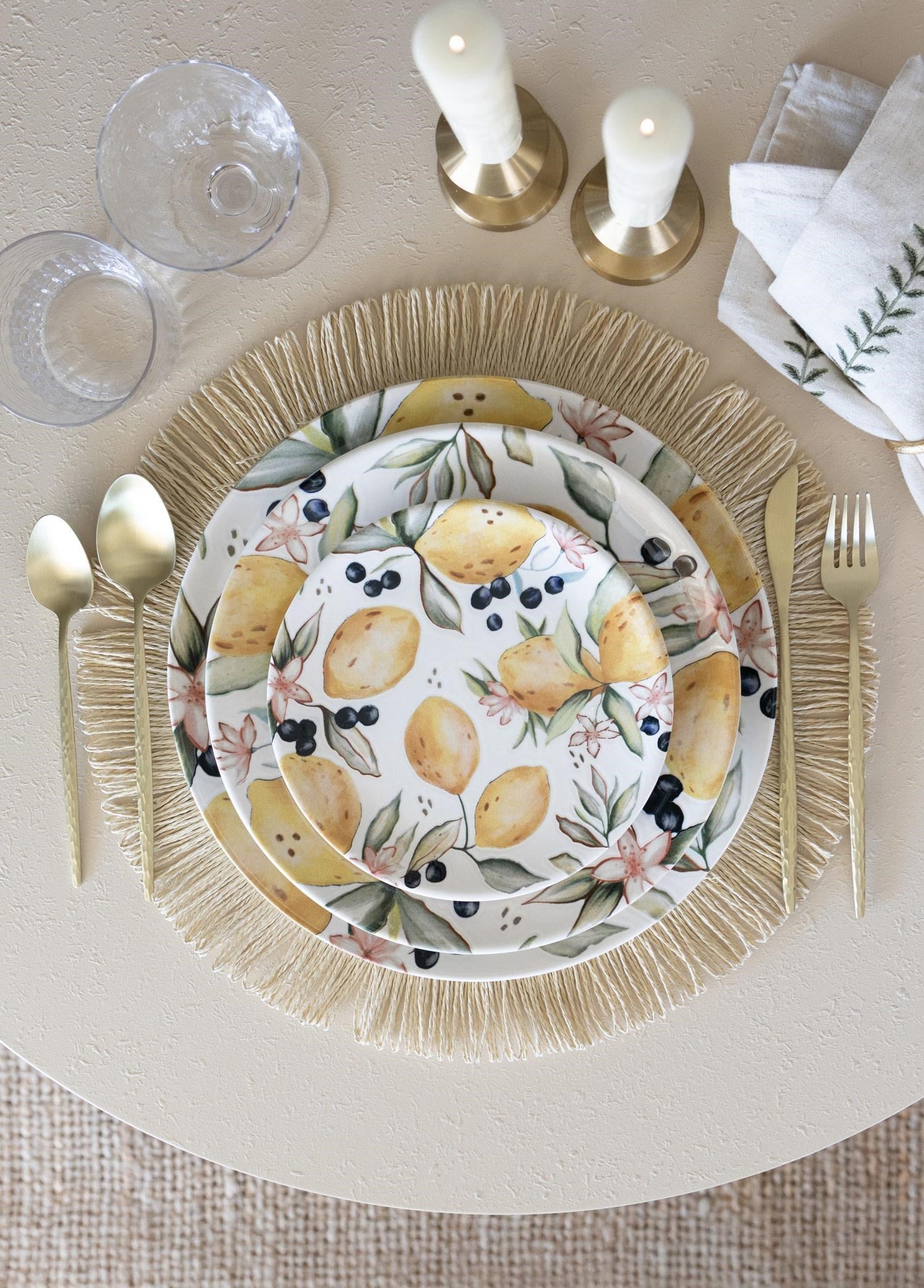 The Mia Limoncello Pasta Tabağı 6lı Set 19 cm LMN012