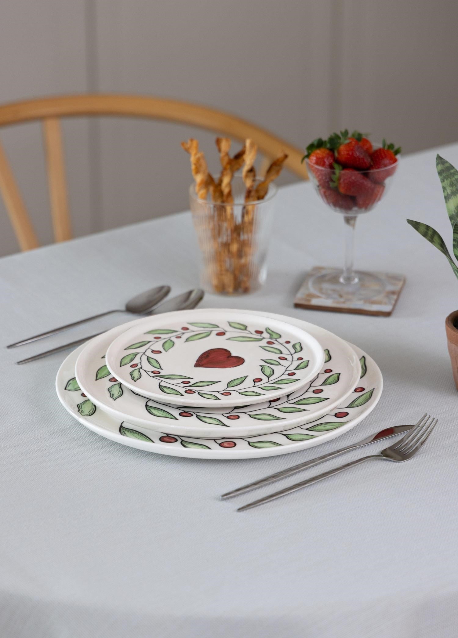 The Mia Luv Pasta Tabağı 6lı Set 19 cm