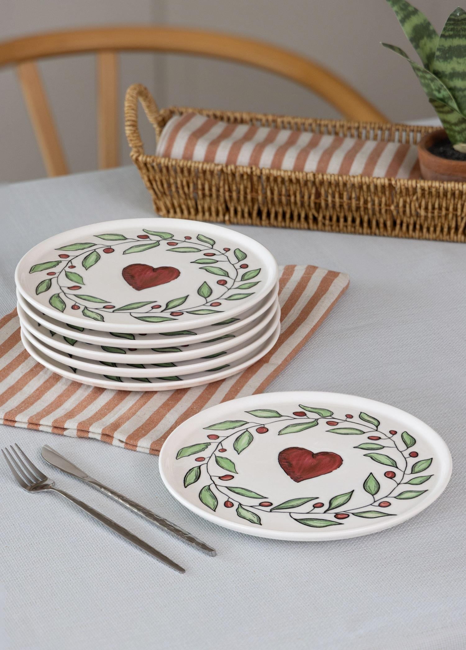 The Mia Luv Pasta Tabağı 6lı Set 19 cm