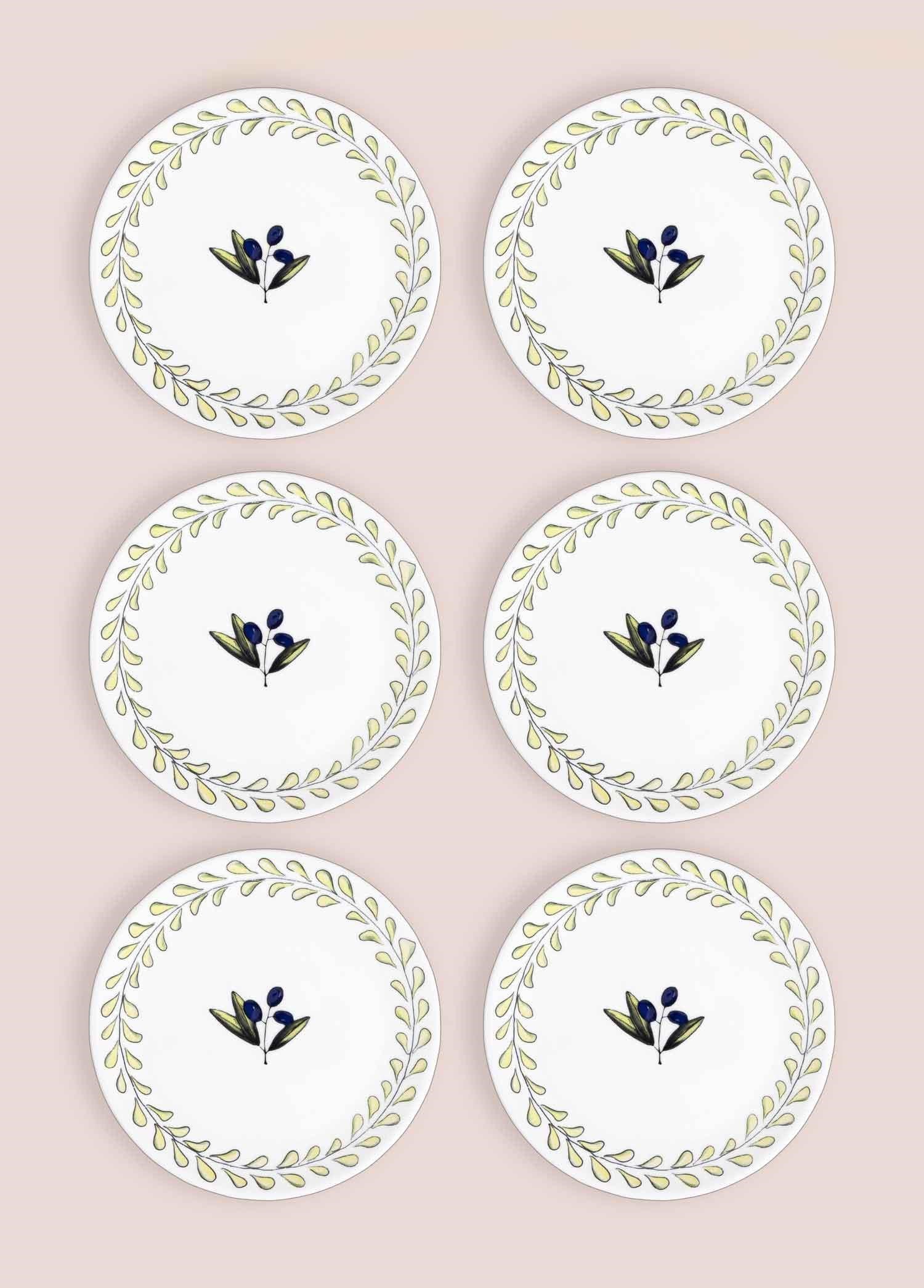 The Mia Olivos Pasta Tabağı 6lı Set 19 cm OVS0002