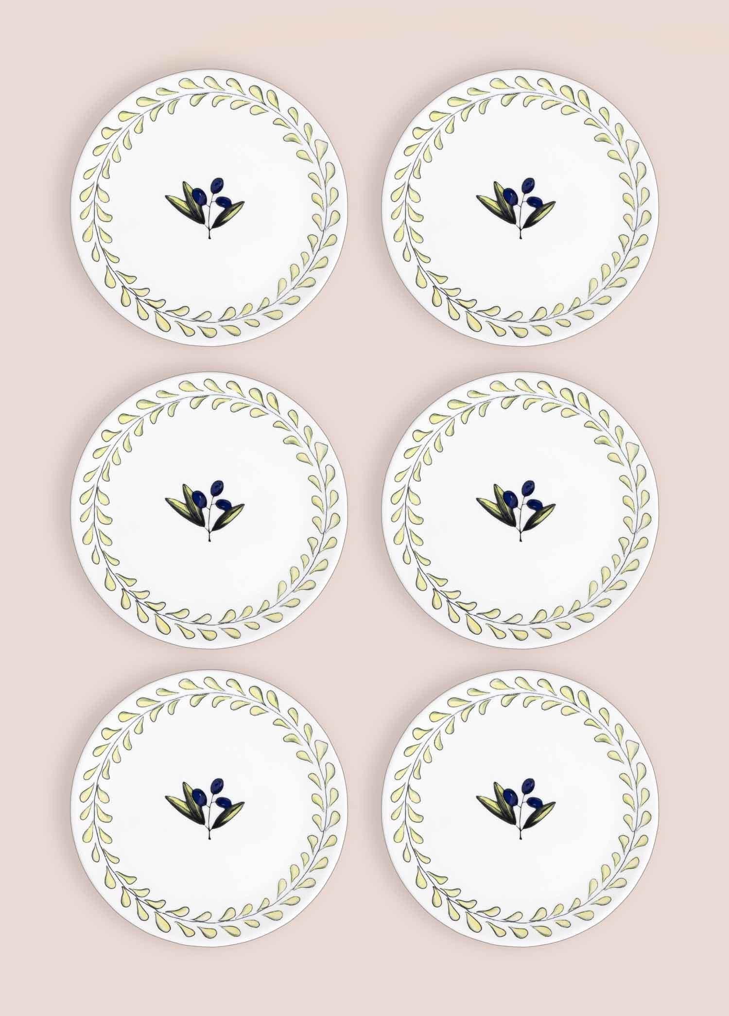 The Mia Olivos Pasta Tabağı 6lı Set 19 cm OVS0002