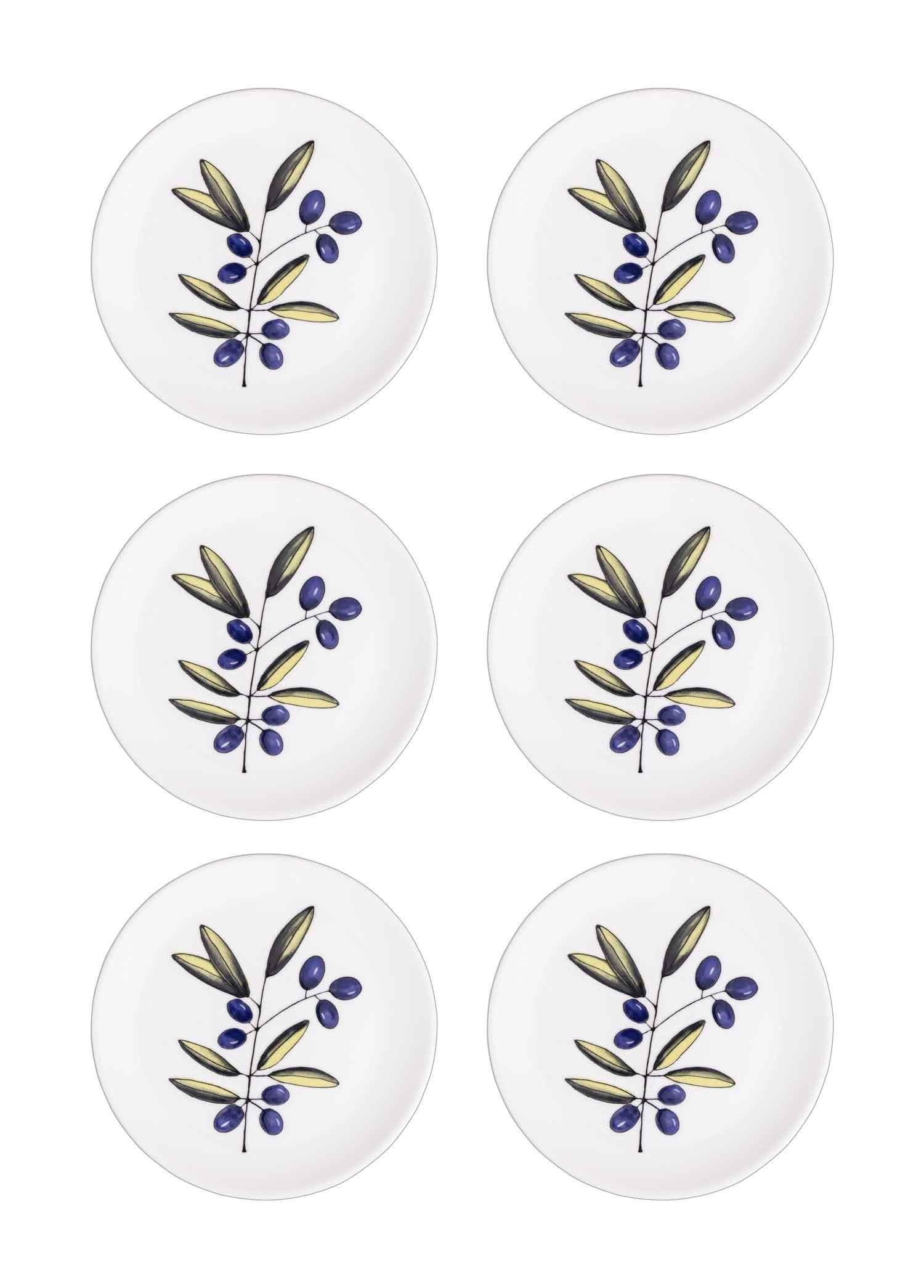 The Mia Olivos Pasta Tabağı 6lı Set 19 cm OVS0001