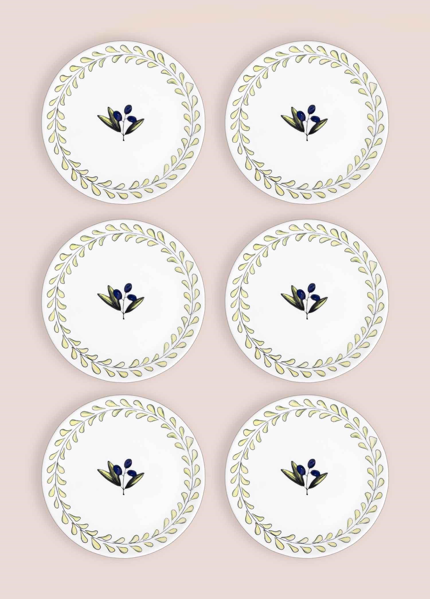 The Mia Olivos Pasta Tabağı 6lı Set 19 cm OVS0002