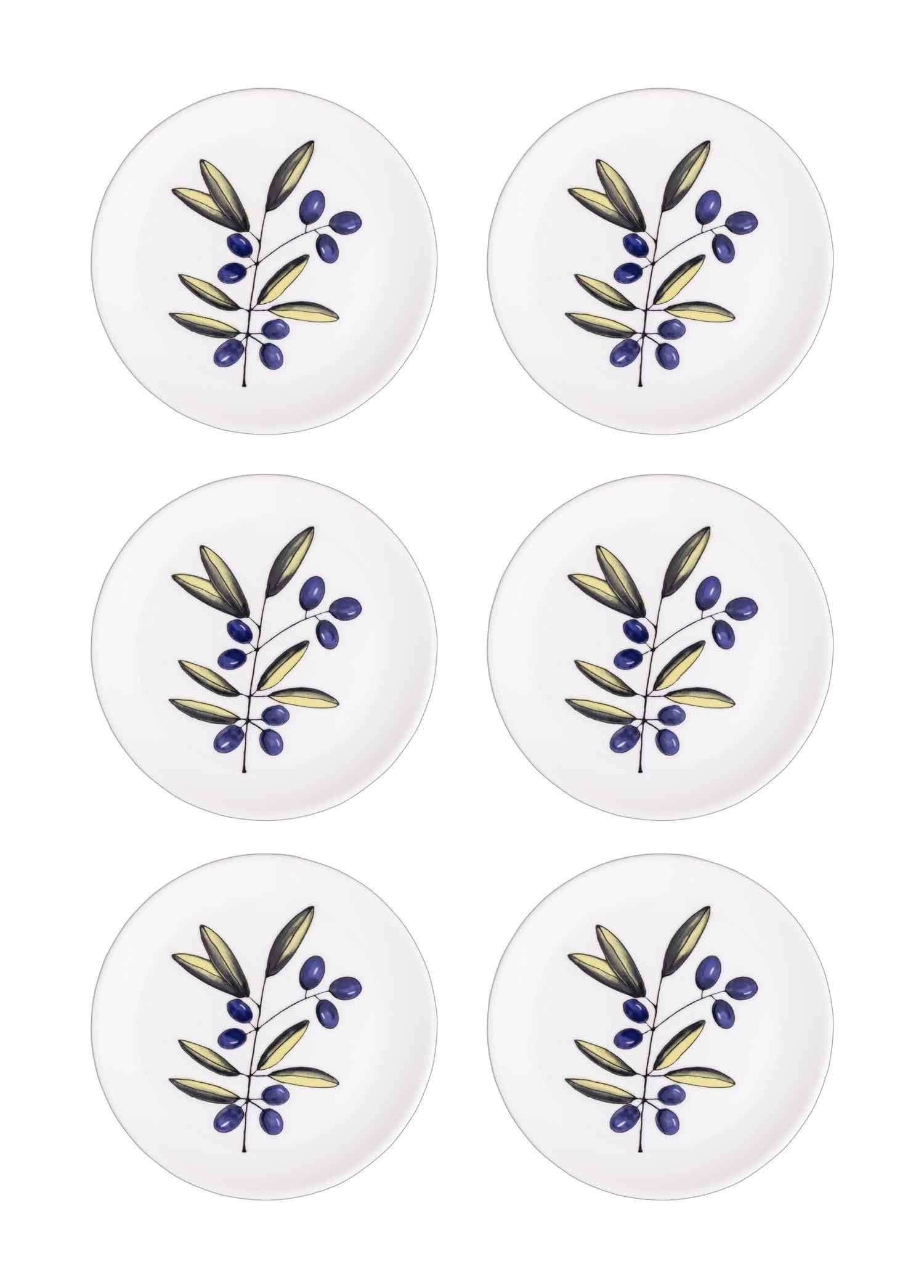 The Mia Olivos Pasta Tabağı 6lı Set 19 cm OVS0001