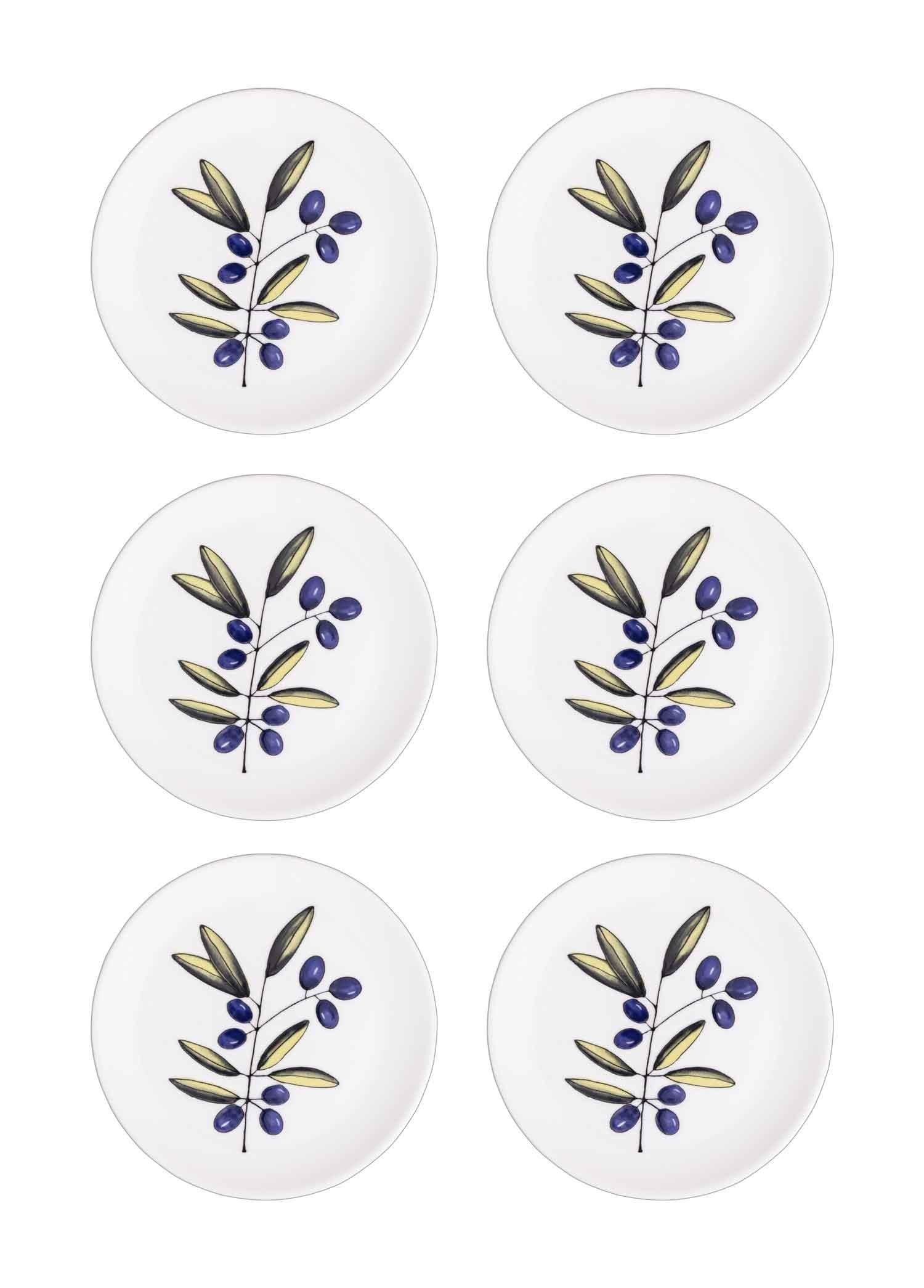The Mia Olivos Pasta Tabağı 6lı Set 19 cm OVS0001