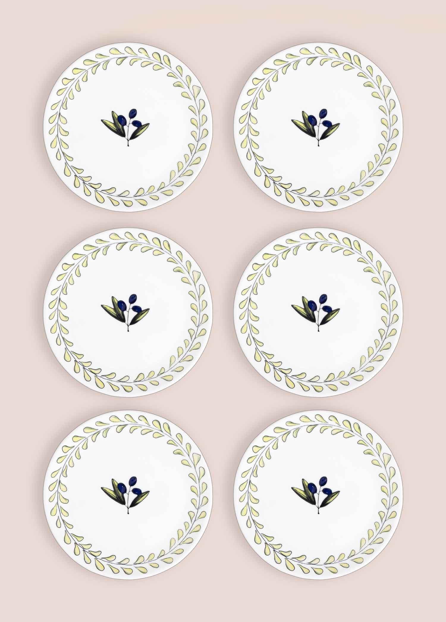 The Mia Olivos Pasta Tabağı 6lı Set 19 cm OVS0002