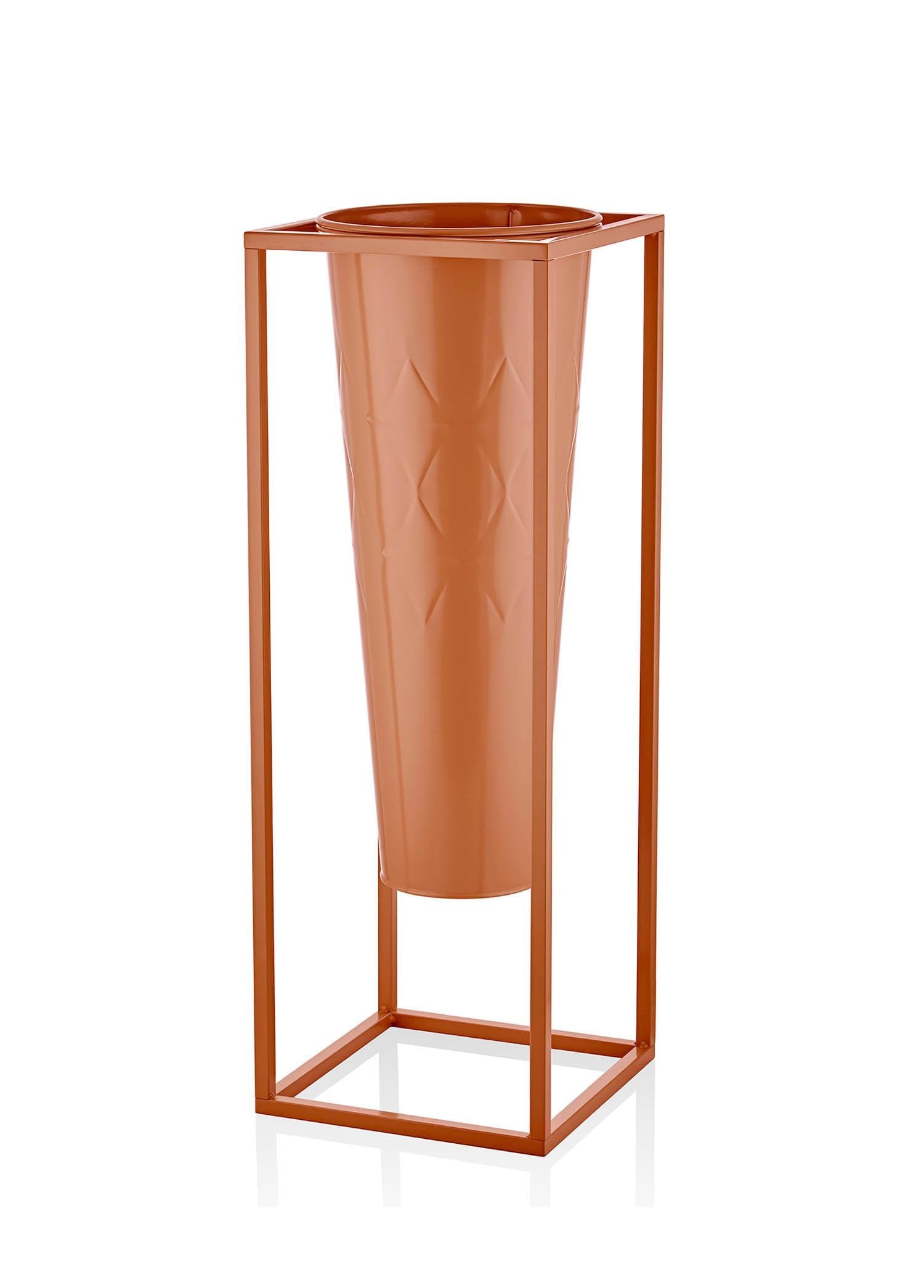 The Mia Prizma Vazo Saksı Terracota 80x30x30 cm