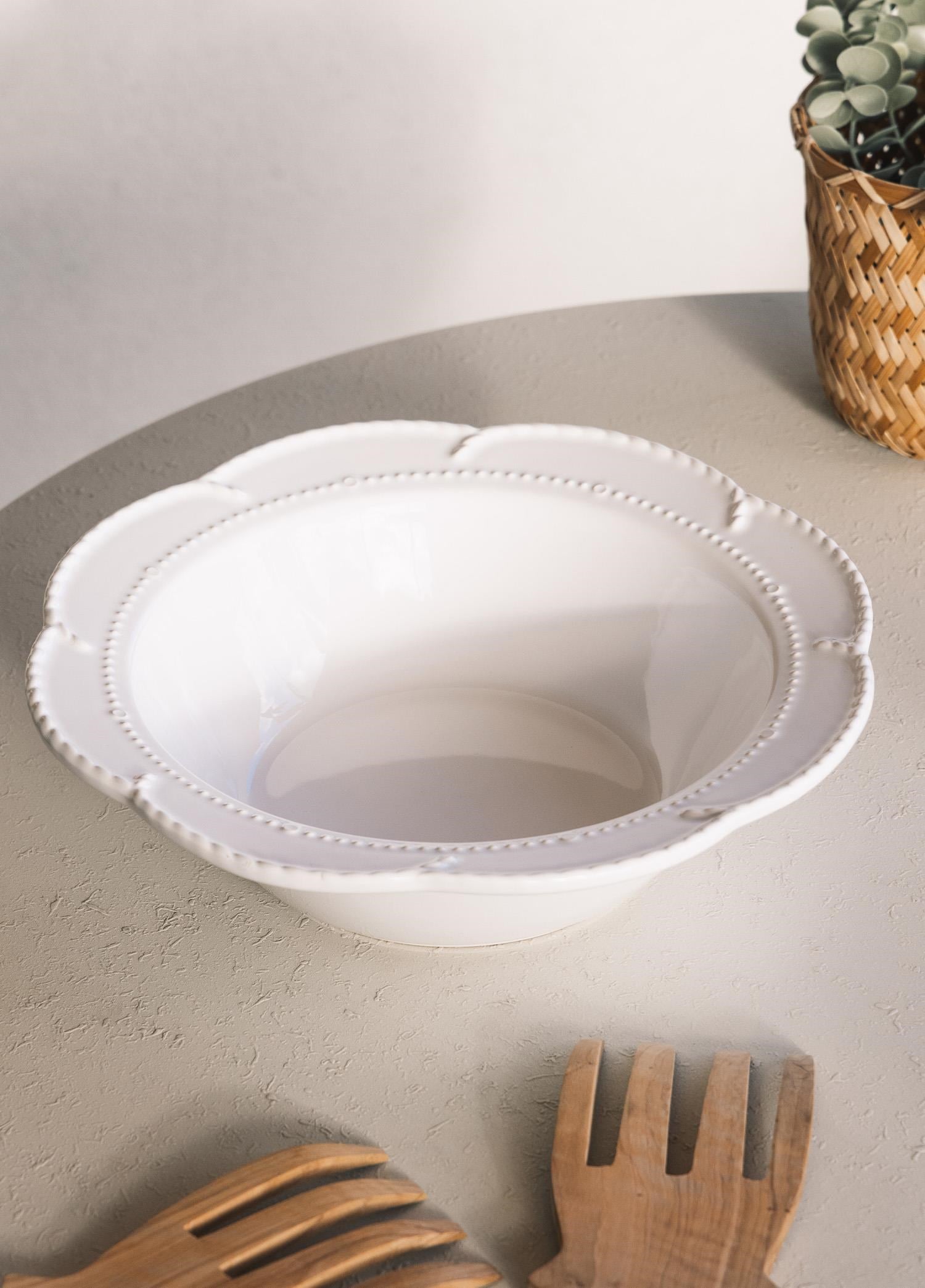 The Mia Grande Salata Kasesi Beyaz 31x9 cm GRD0015