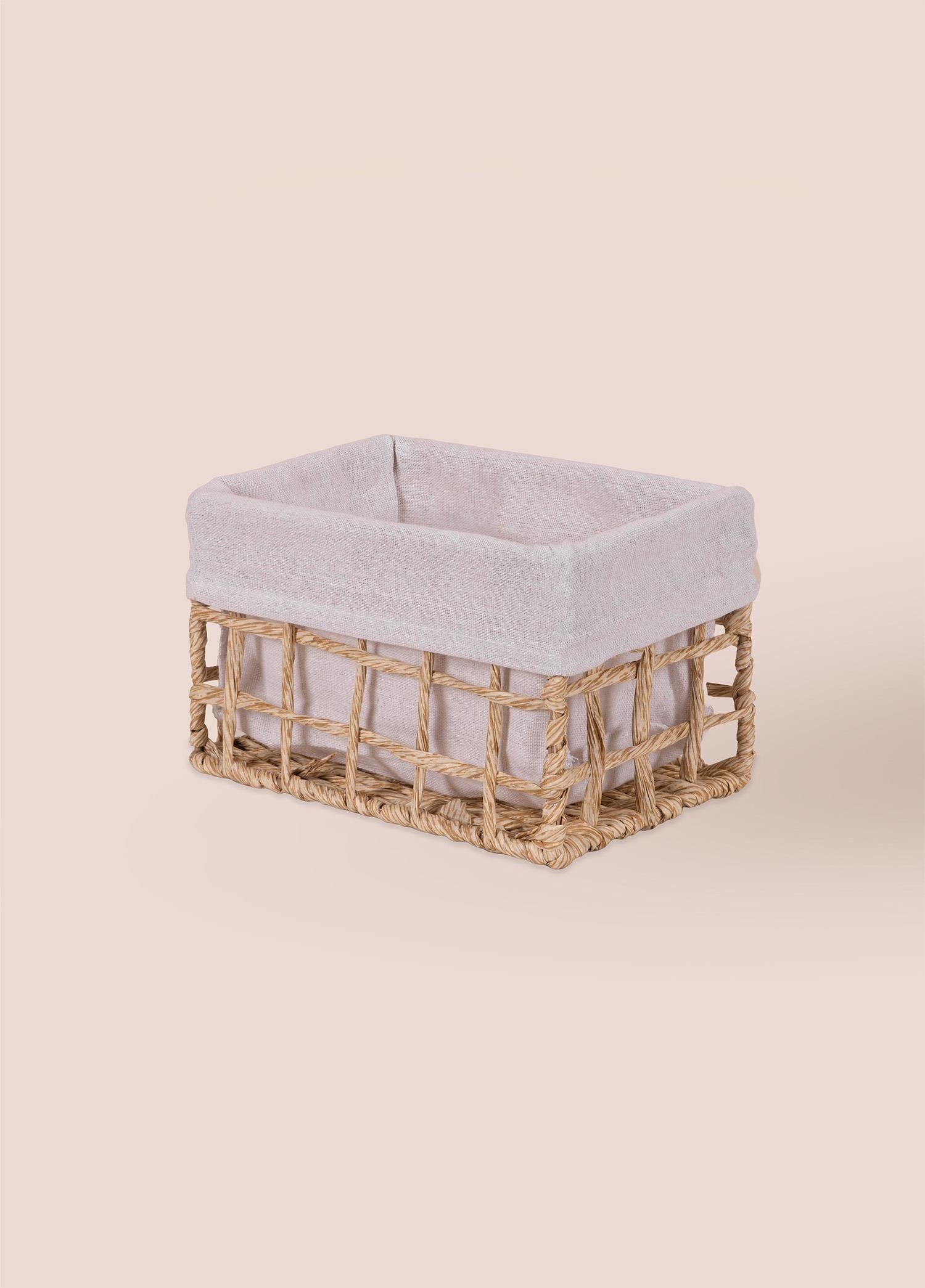 The Mia Braid Hasır Organizer Sepet Naturel 22x14x13 cm