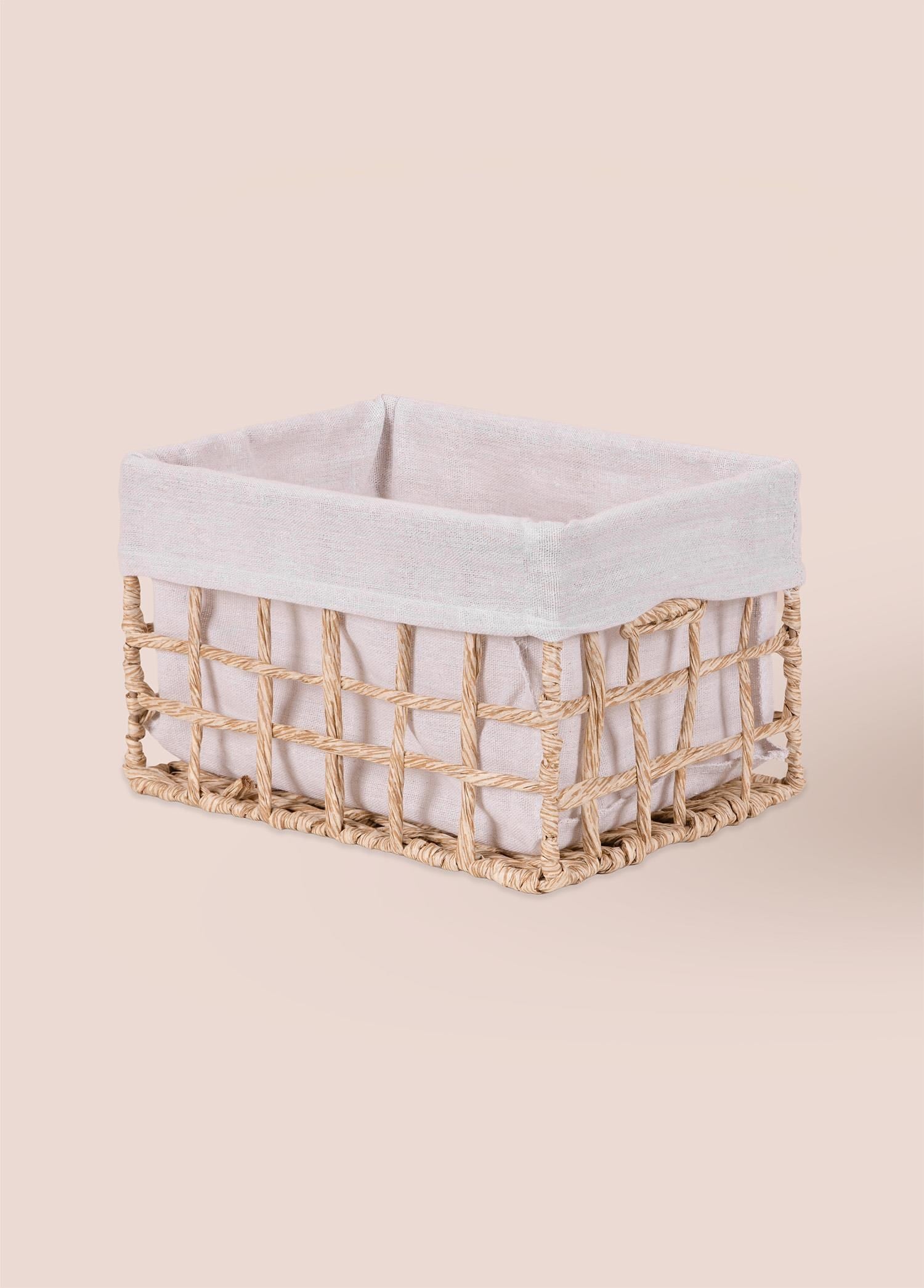 The Mia Braid Hasır Organizer Sepet Naturel 26x18x16 cm