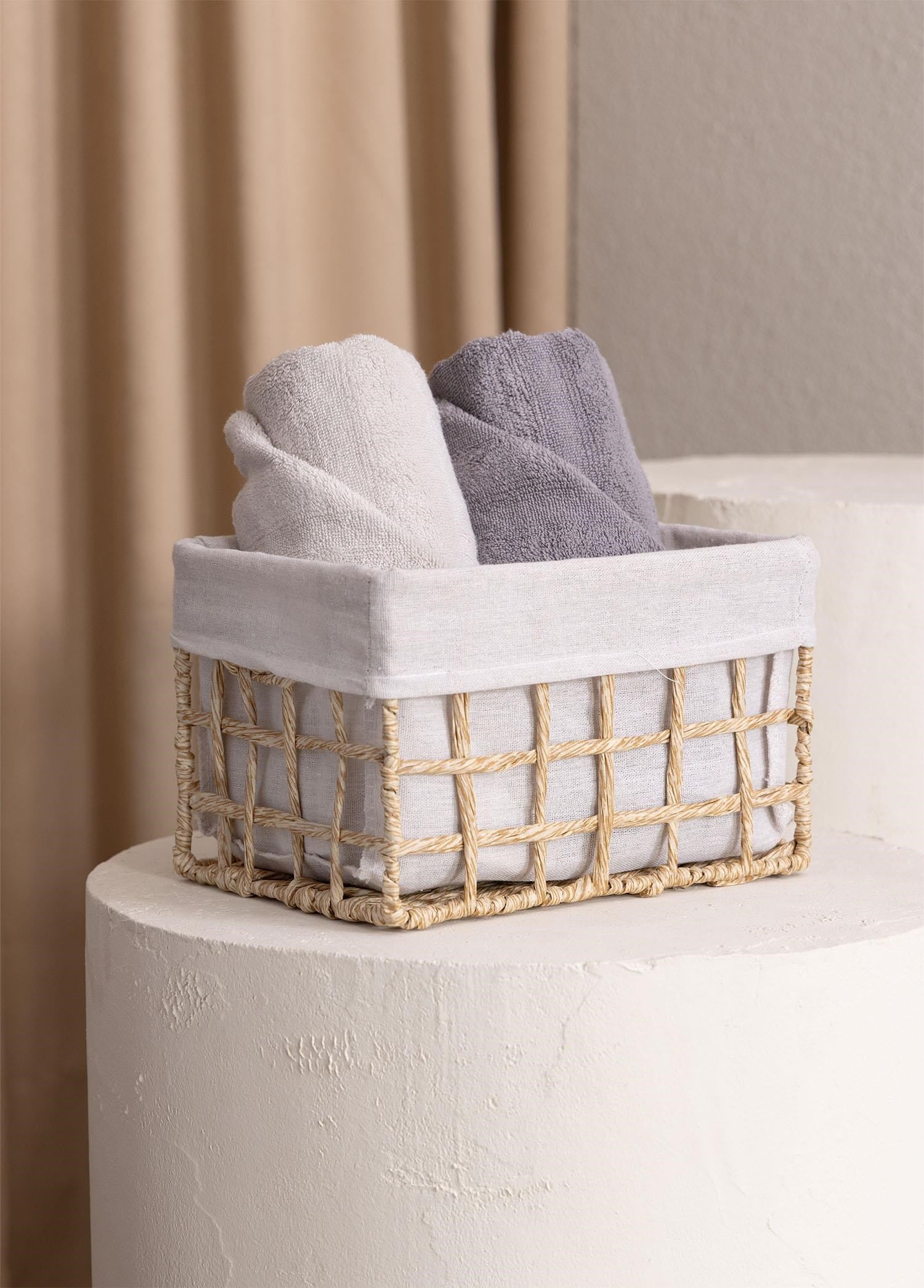 The Mia Braid Hasır Organizer Sepet Naturel 26x18x16 cm