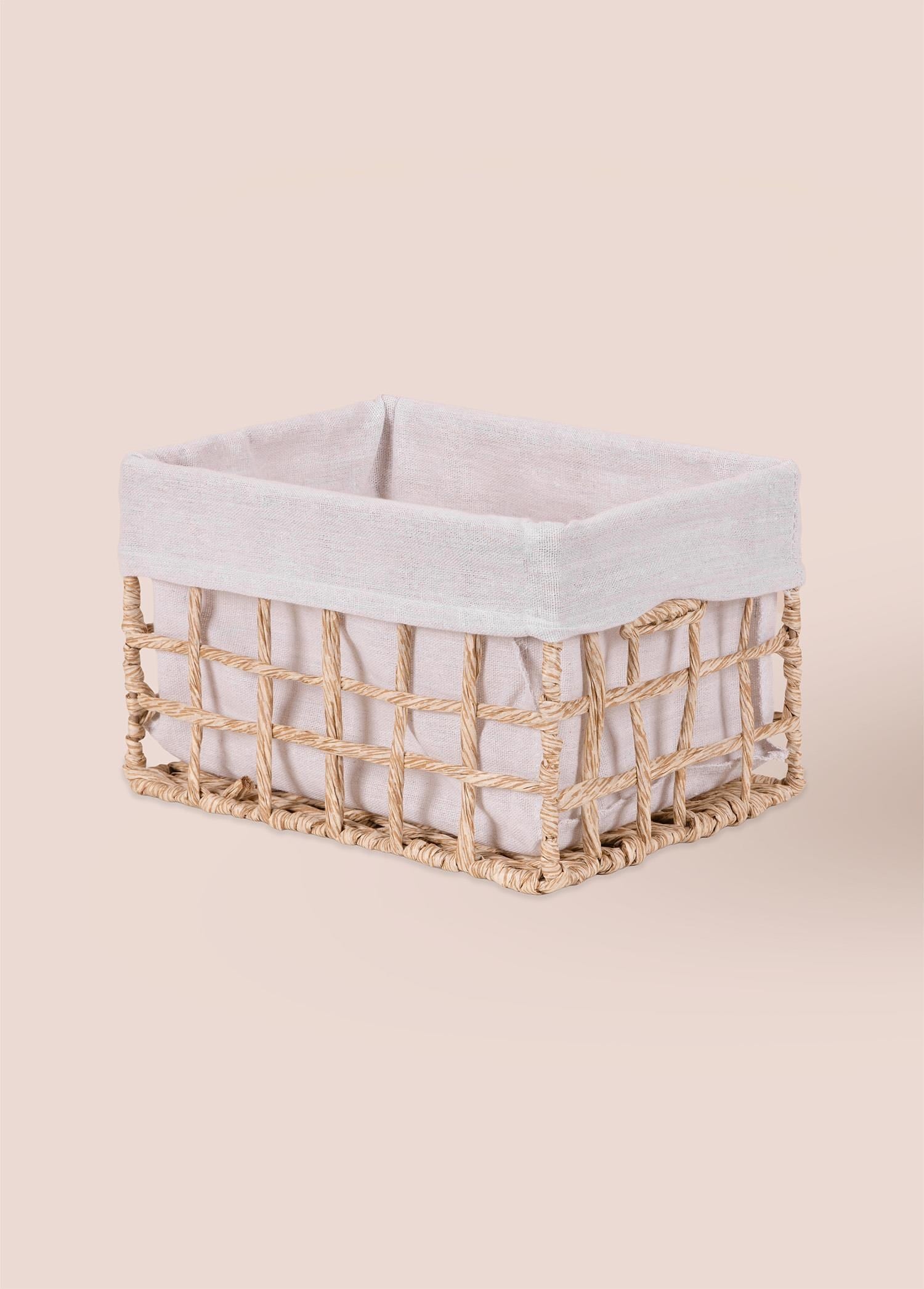 The Mia Braid Hasır Organizer Sepet Naturel 26x18x16 cm