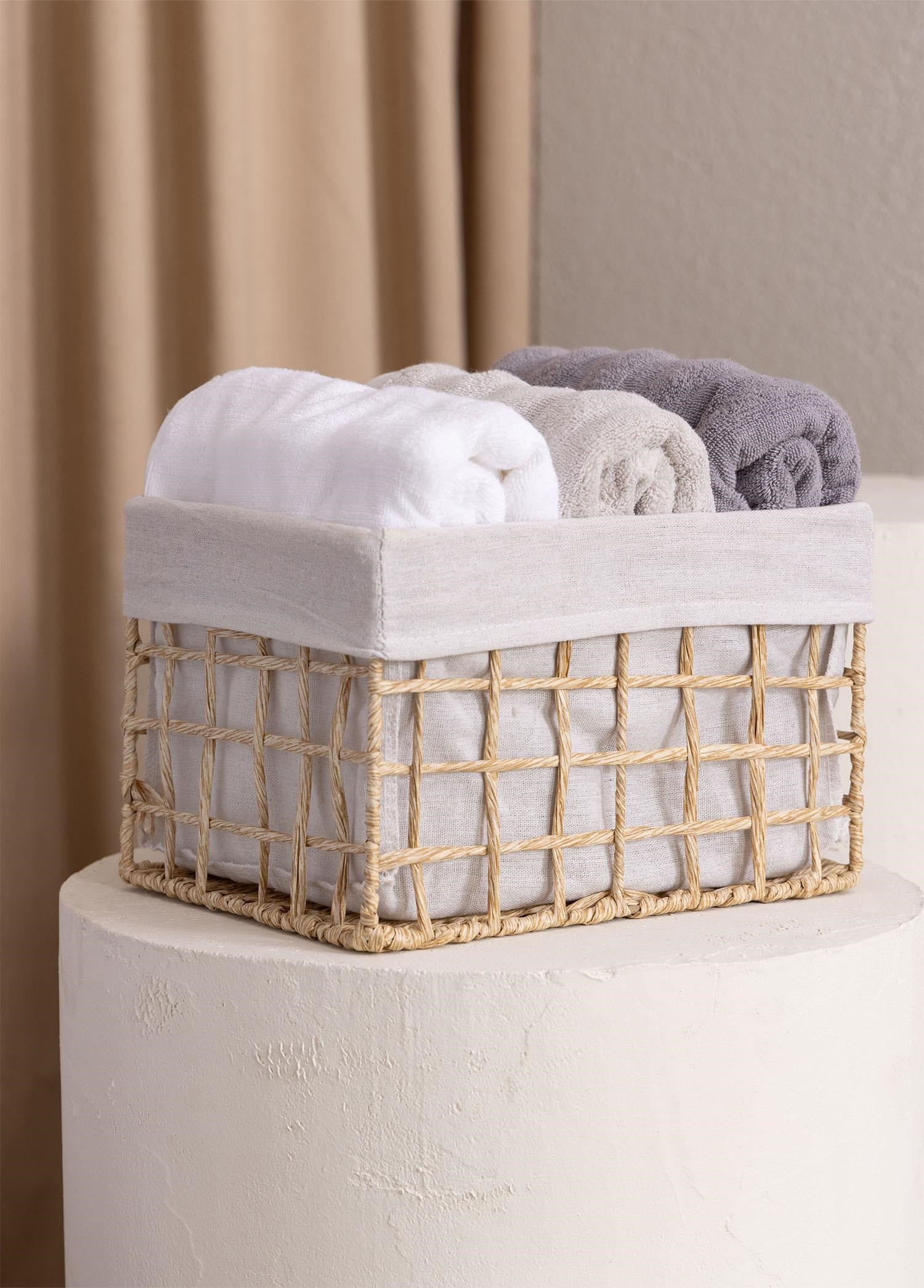 The Mia Braid Hasır Organizer Sepet Naturel 30x22x19 cm