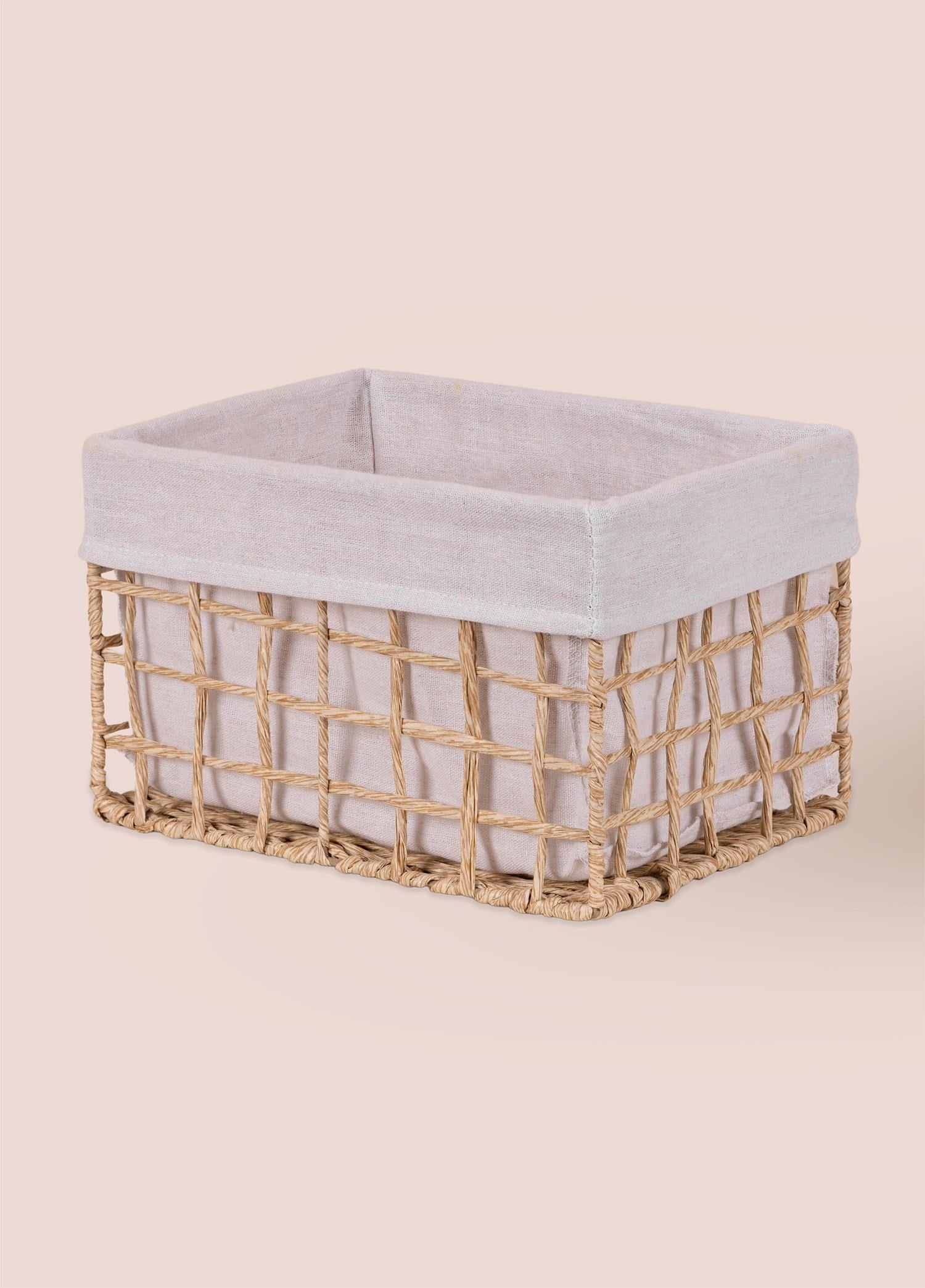 The Mia Braid Hasır Organizer Sepet Naturel 30x22x19 cm