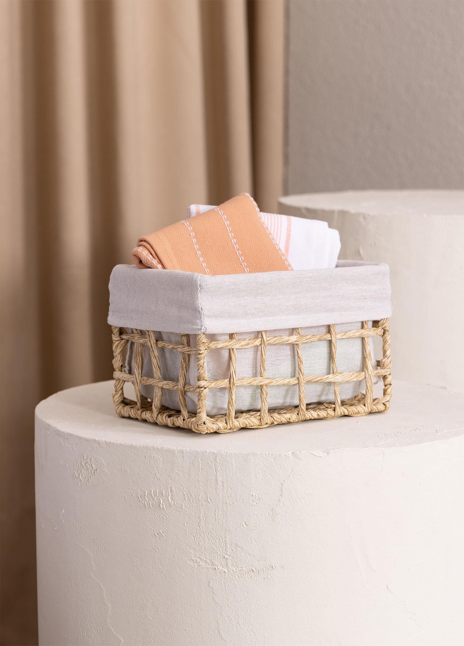 The Mia Braid Hasır Organizer Sepet Naturel 22x14x13 cm