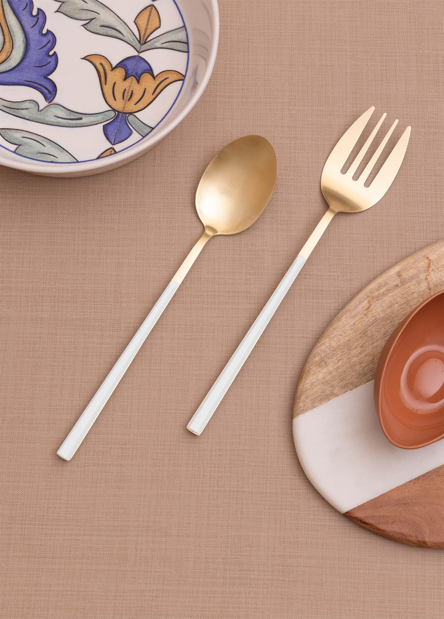 The Mia Bianco Salata Servis Takımı Gold 2 Parça CKB0247