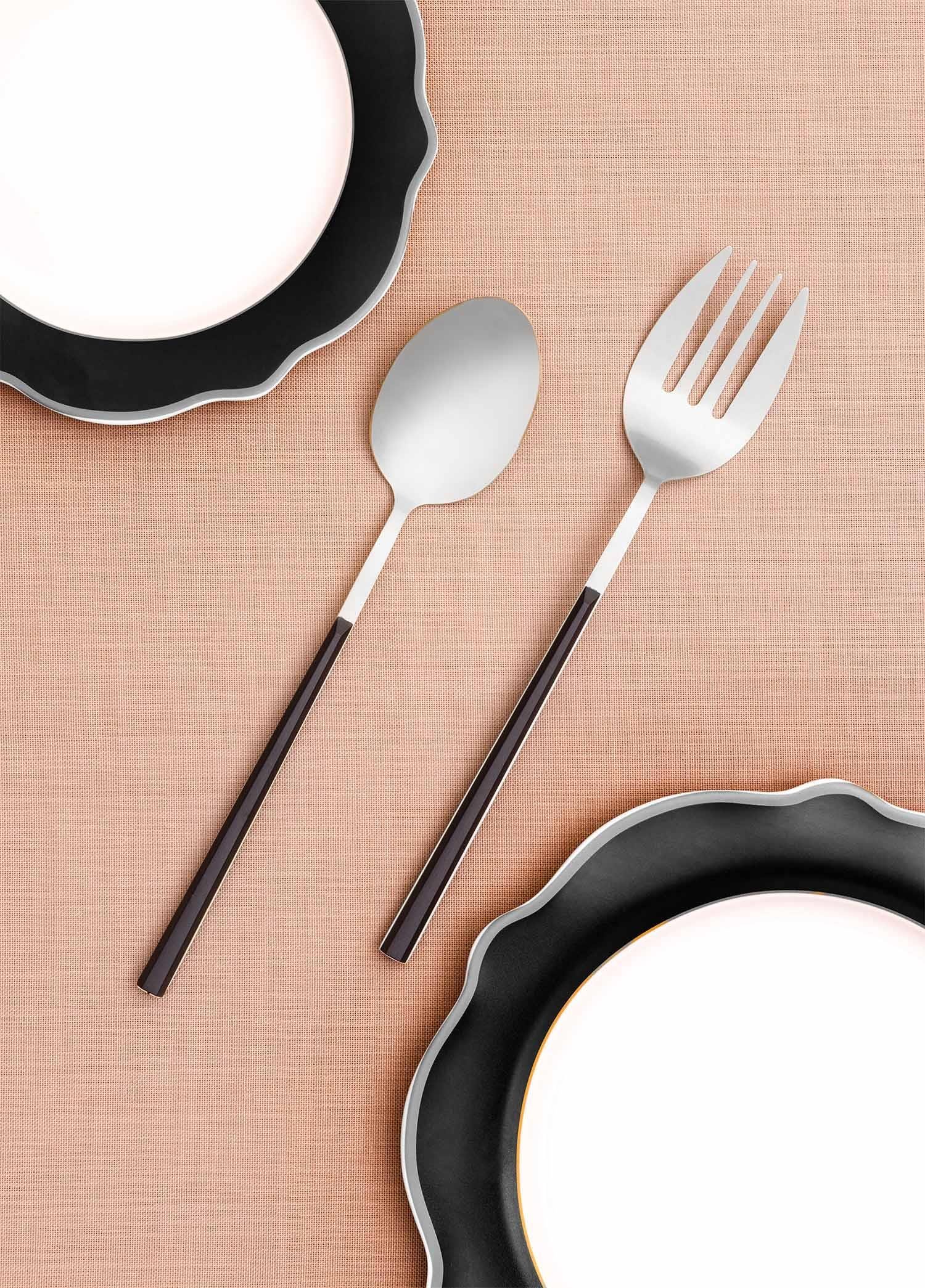 The Mia Bianco Salata Servis Takımı Gümüş 2 Parça CKB0224