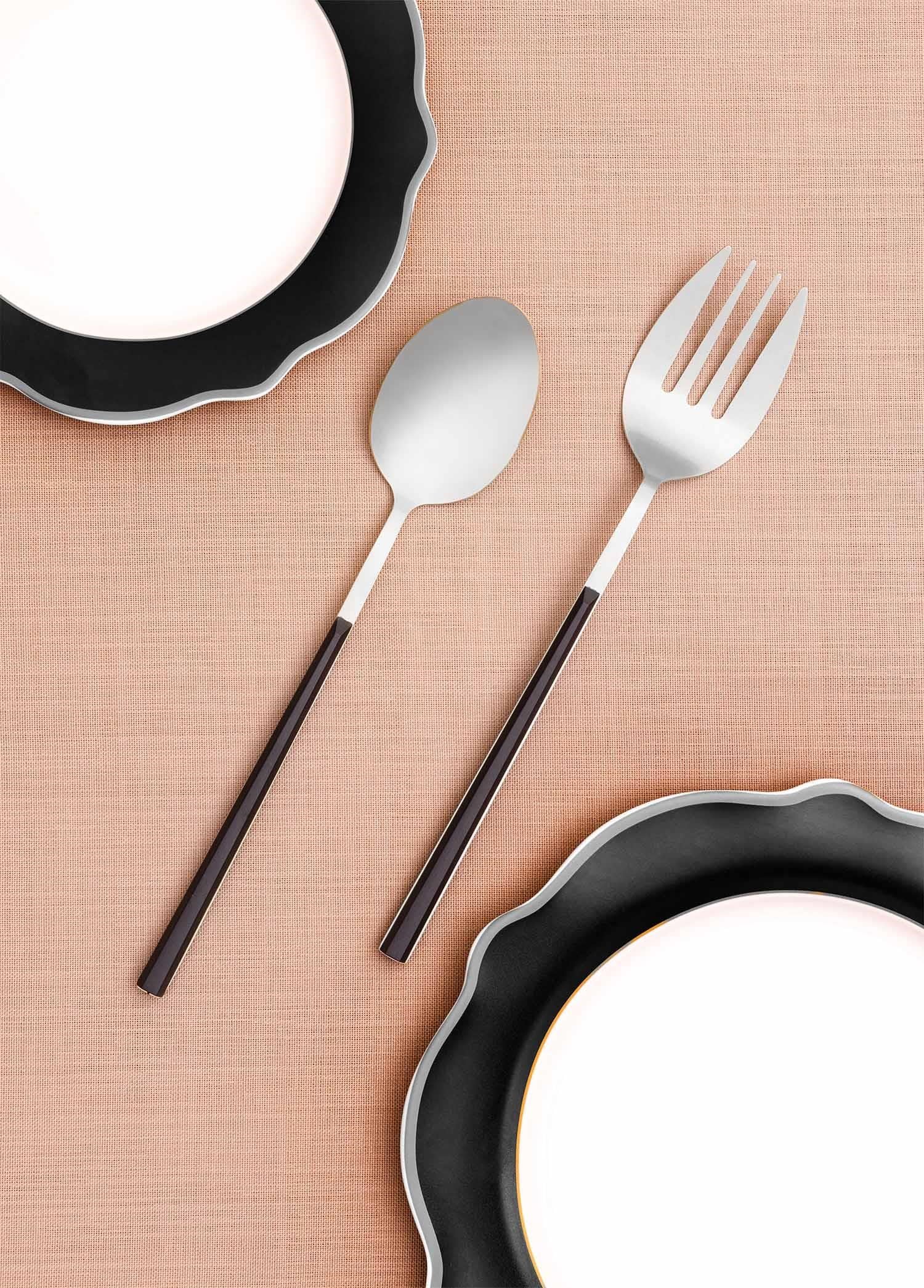 The Mia Bianco Salata Servis Takımı Gümüş 2 Parça CKB0224