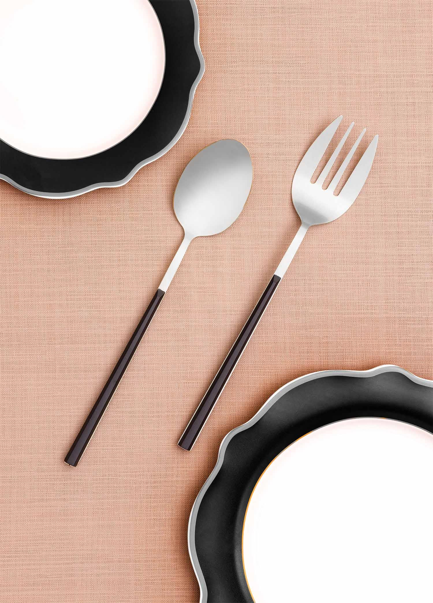 The Mia Bianco Salata Servis Takımı Gümüş 2 Parça CKB0224