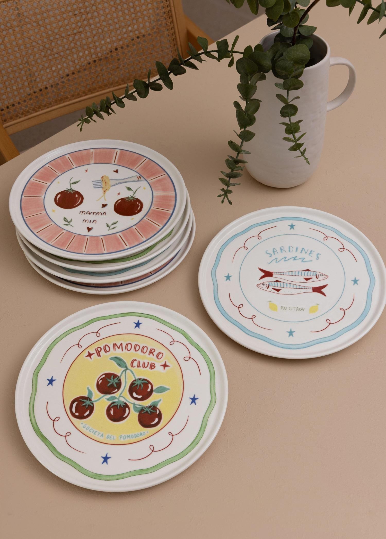 The Mia Italian Summer Servis Tabağı 6lı Set 26 cm