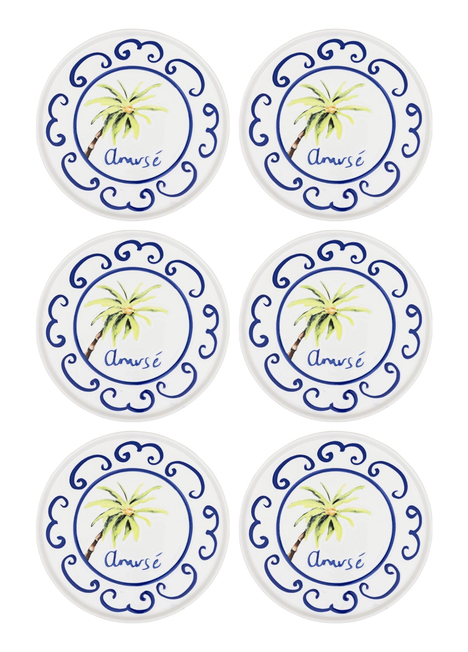 The Mia Palma Servis Tabağı 6lı Set 26 cm