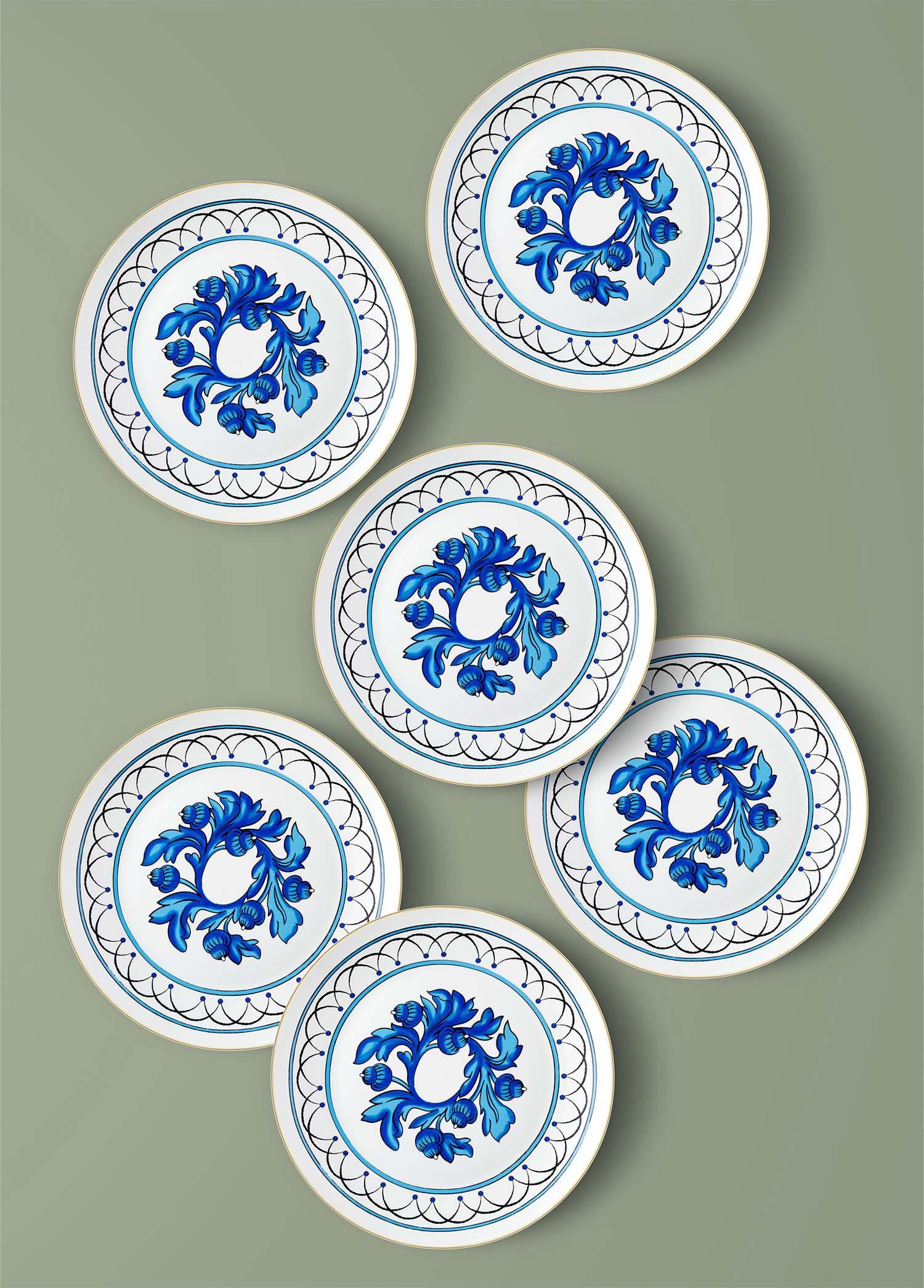 The Mia Azul Servis Tabağı 6 Kişilik