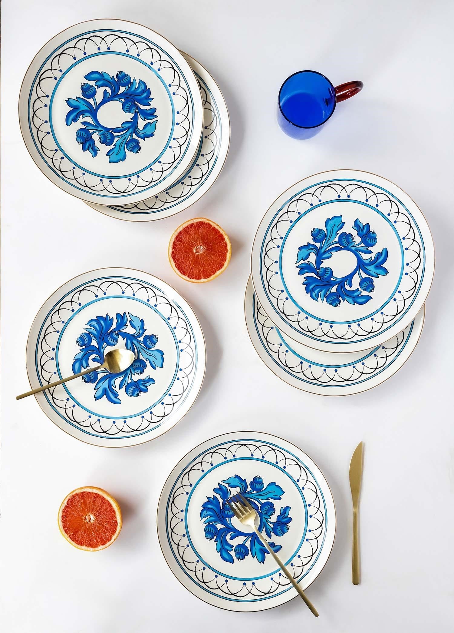The Mia Azul Servis Tabağı 6 Kişilik
