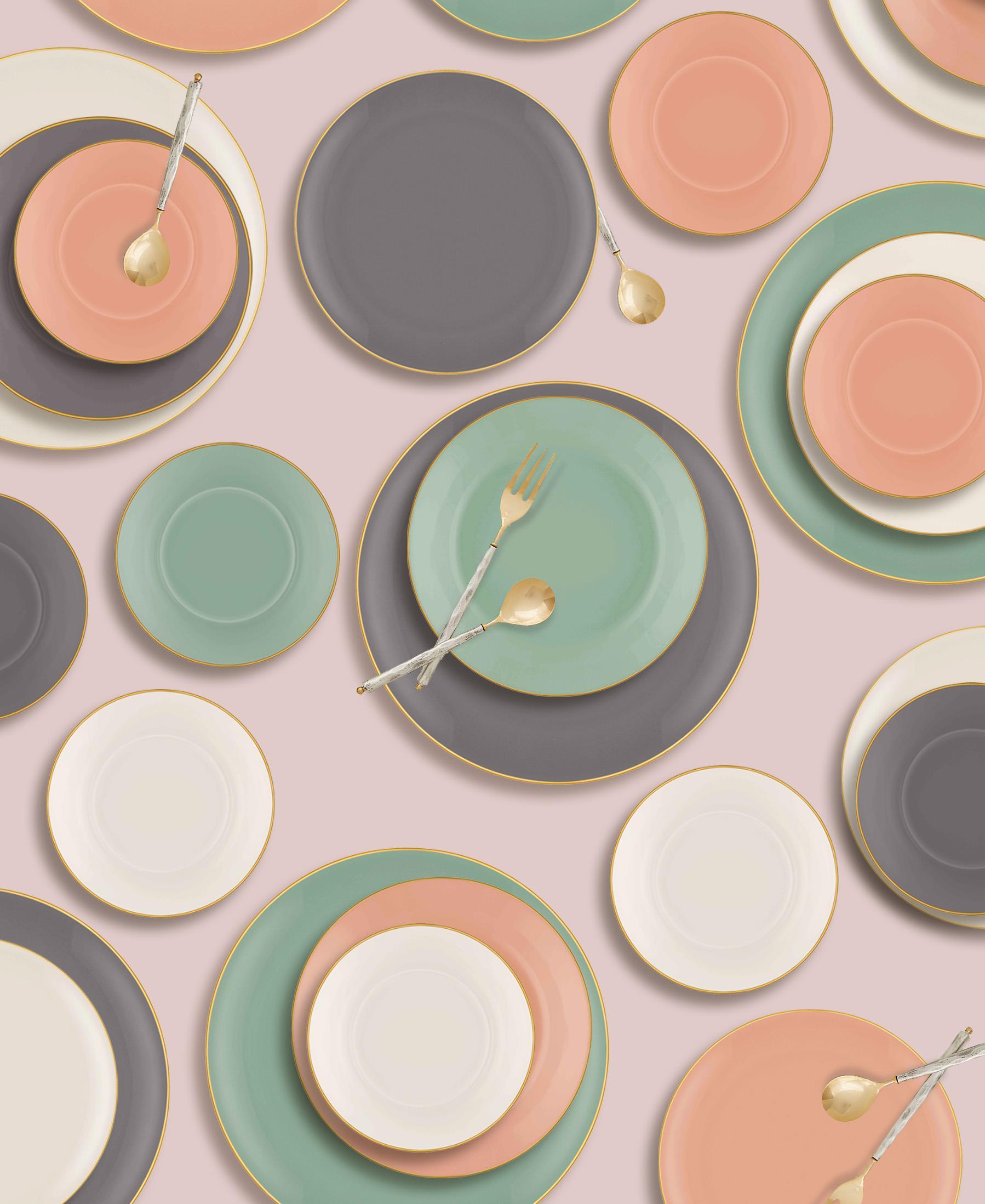 The Mia Basic Servis Tabağı 6 Lı Set Somon Pembe - 26cm