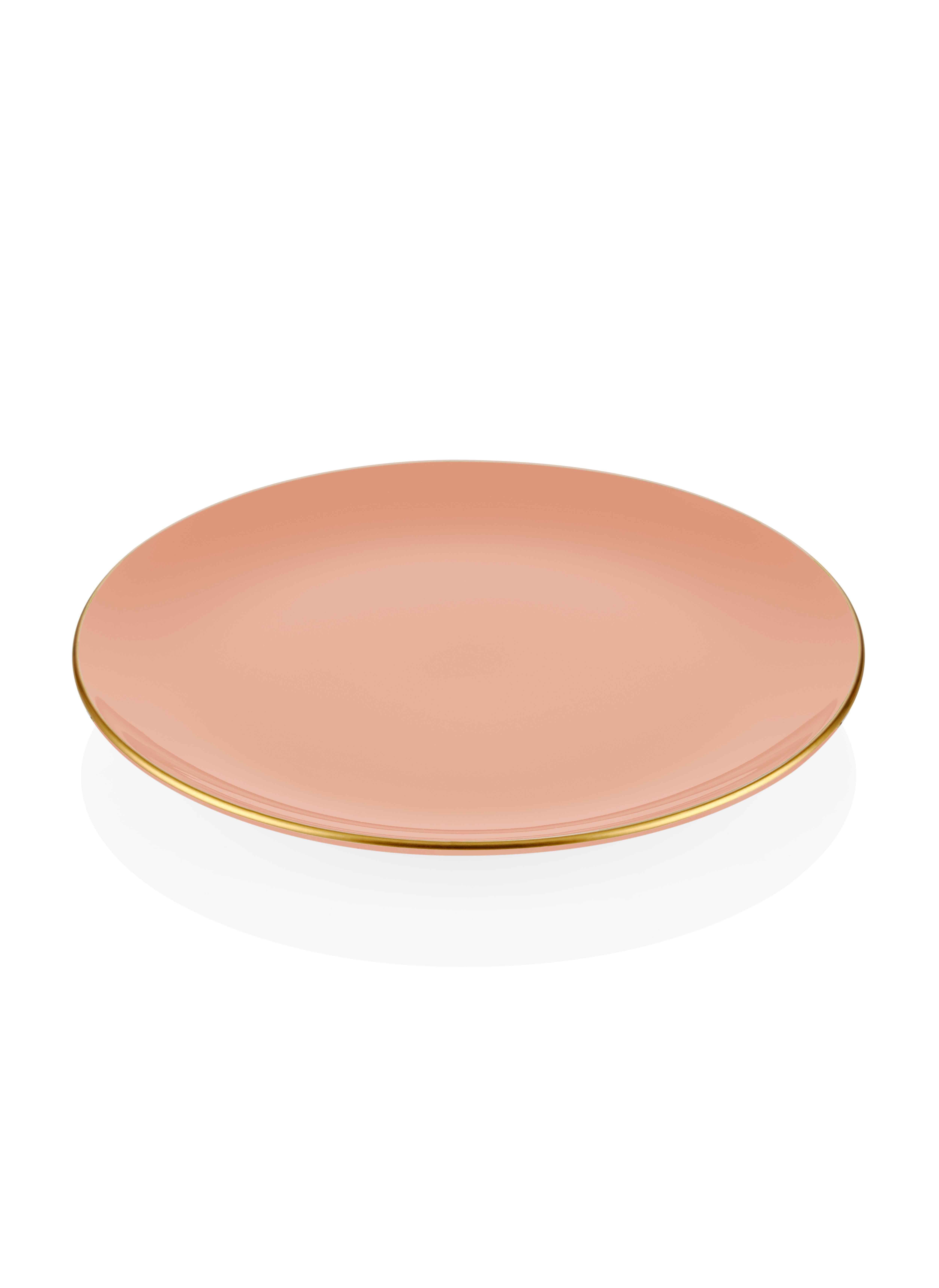 The Mia Basic Servis Tabağı 6 Lı Set Somon Pembe - 26cm