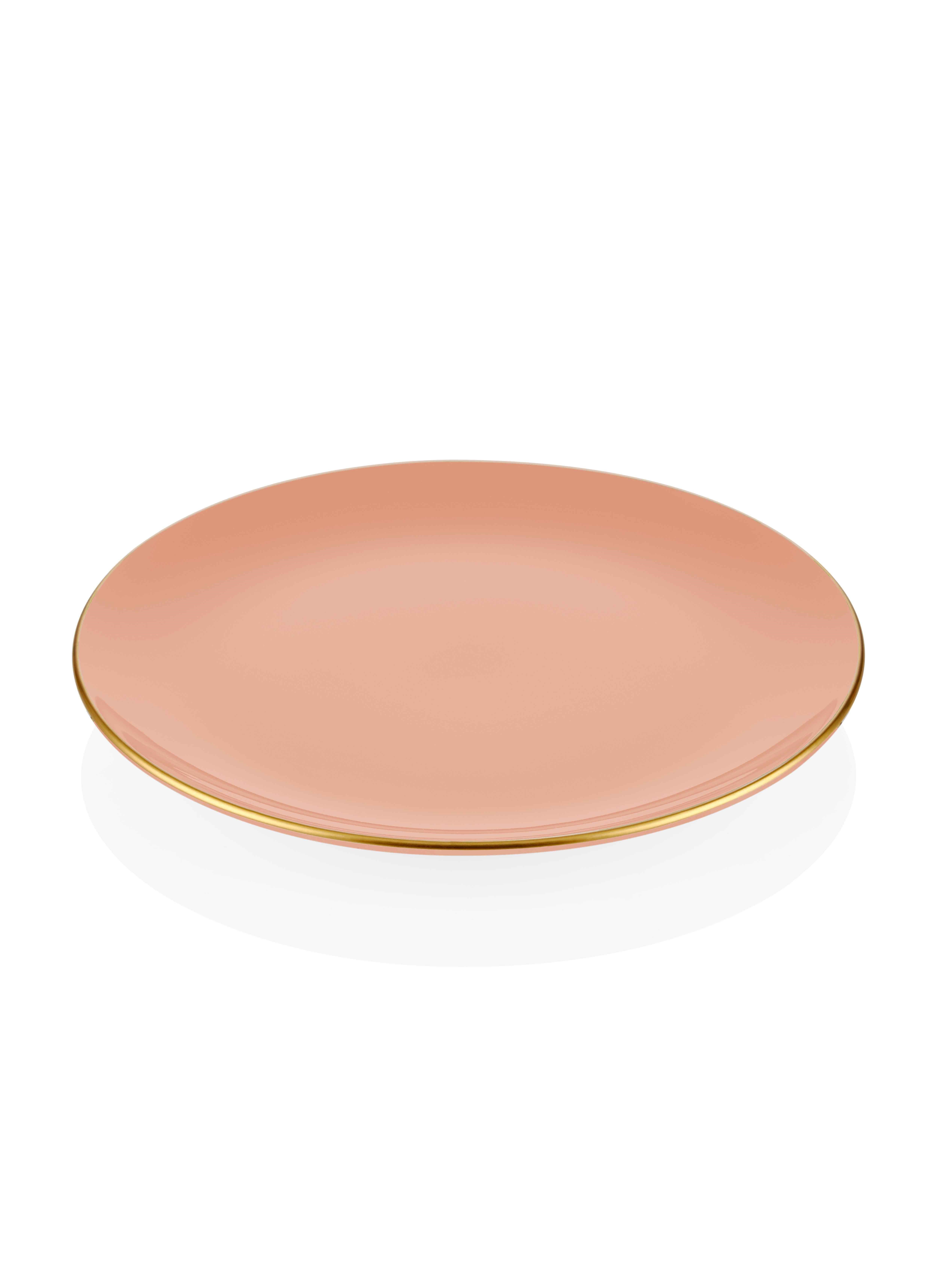 The Mia Basic Servis Tabağı 6 Lı Set Somon Pembe - 26cm