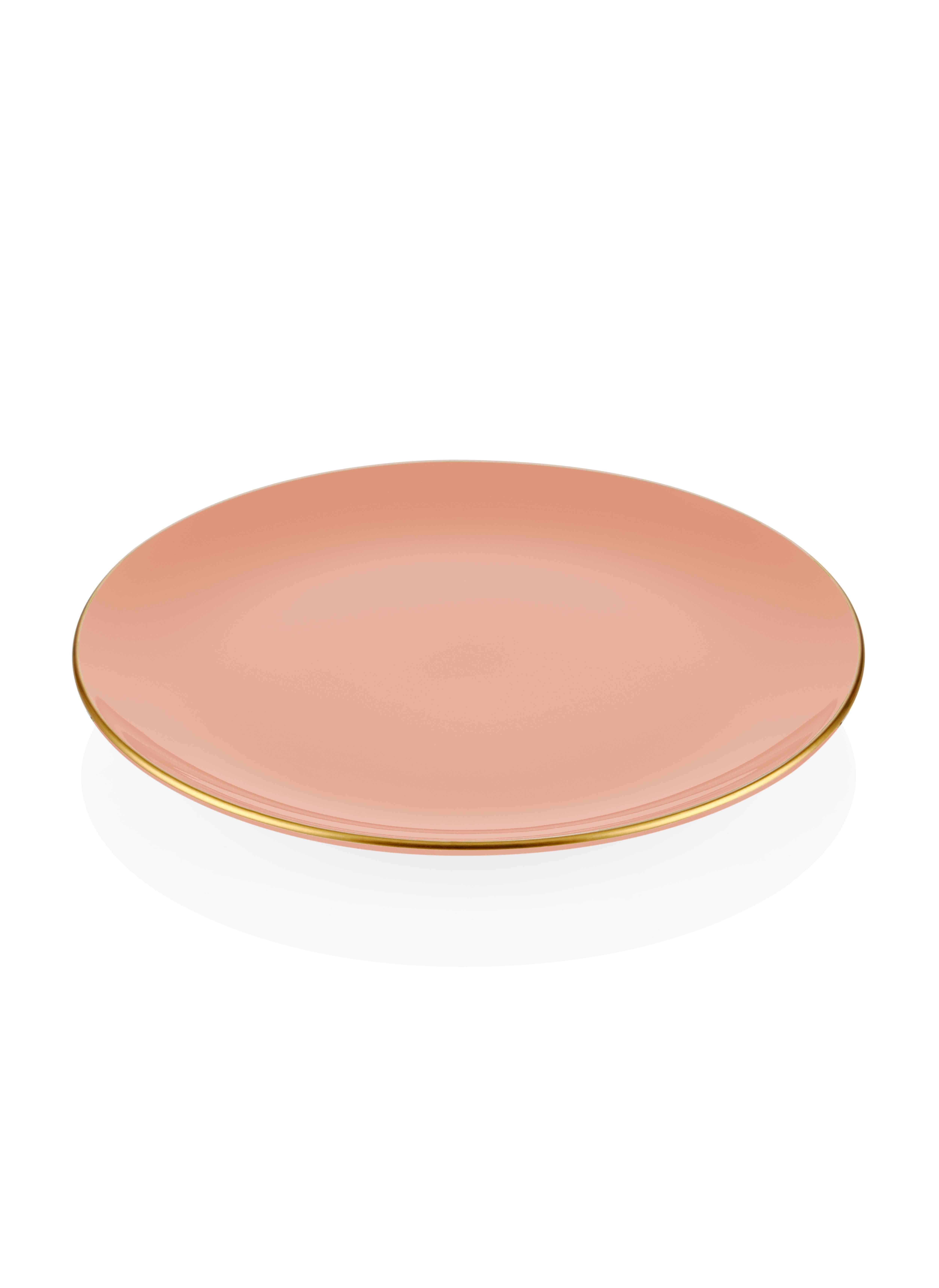 The Mia Basic Servis Tabağı 6 Lı Set Somon Pembe - 26cm