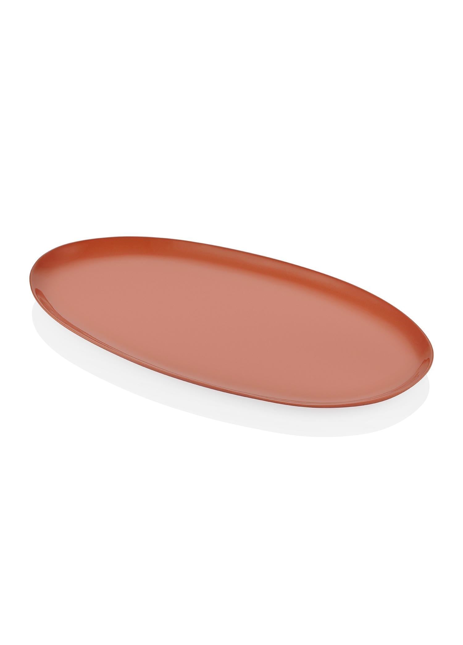 The Mia Cotta Limoges Oval Servis Tabağı Terracota 43x22cm