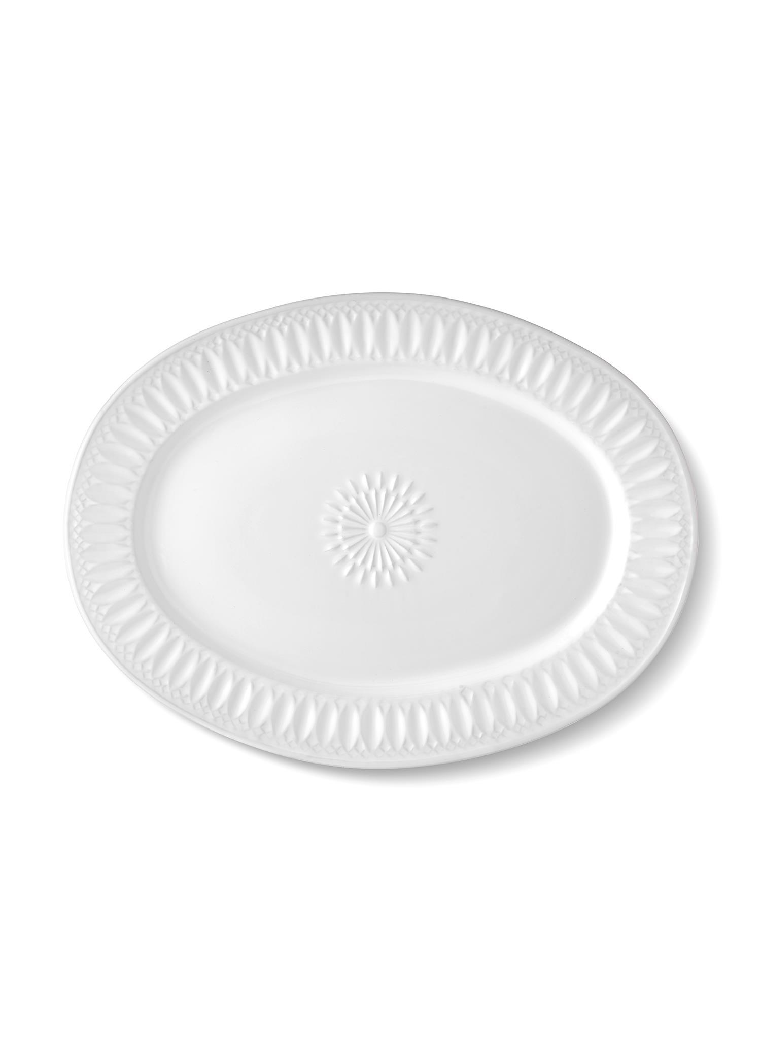 The Mia Grande Servis Tabağı Beyaz 50x37 cm