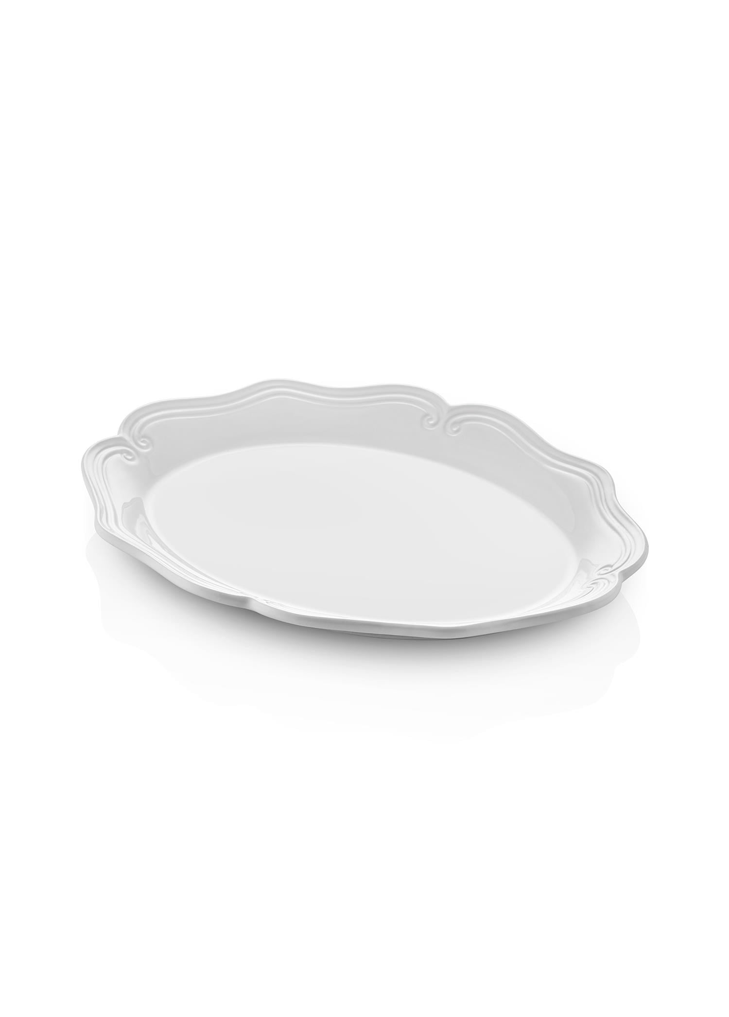 The Mia Grande Servis Tabağı Beyaz 41x32 cm GRD0008
