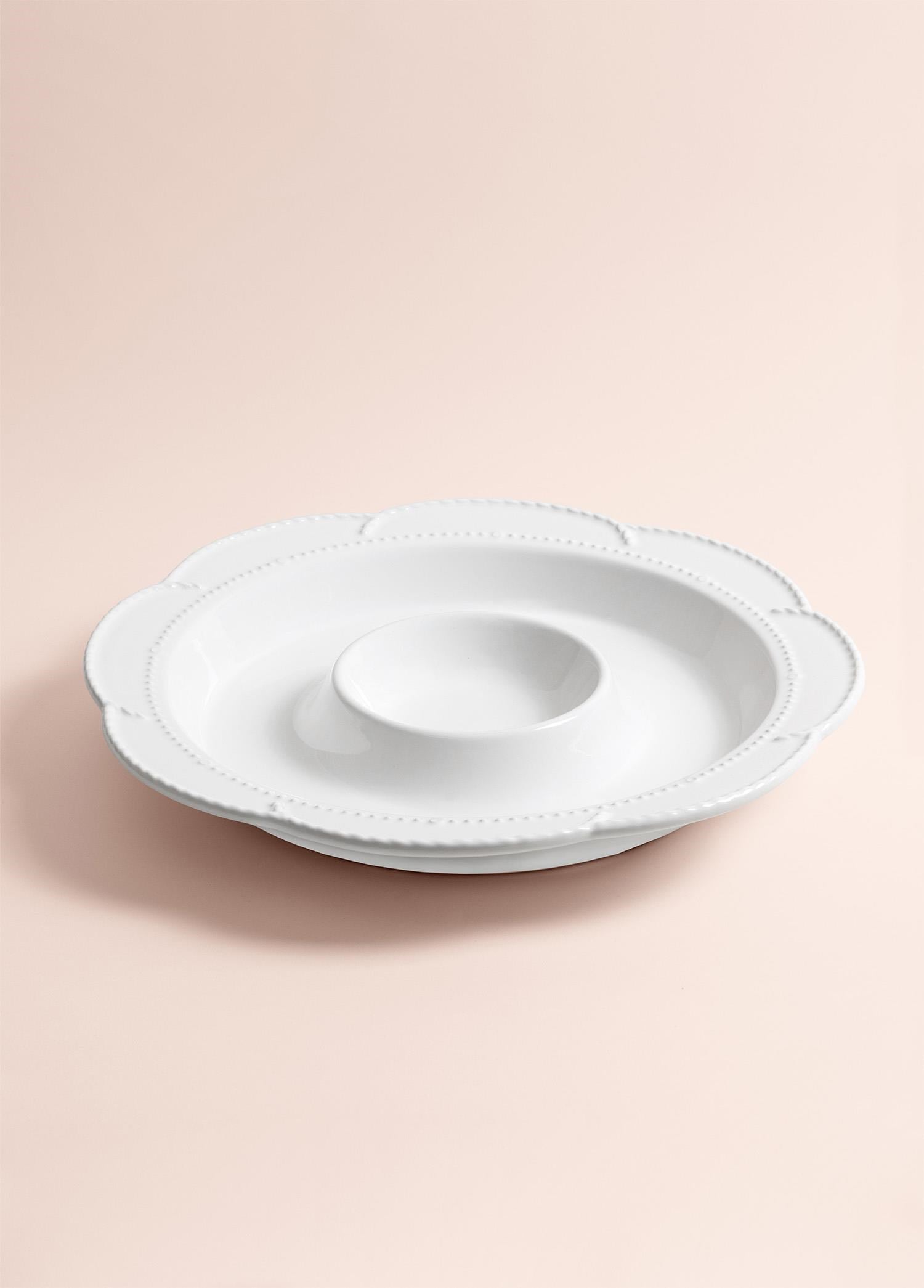 The Mia Grande Servis Tabağı Bölmeli Beyaz 39 cm GRD0013