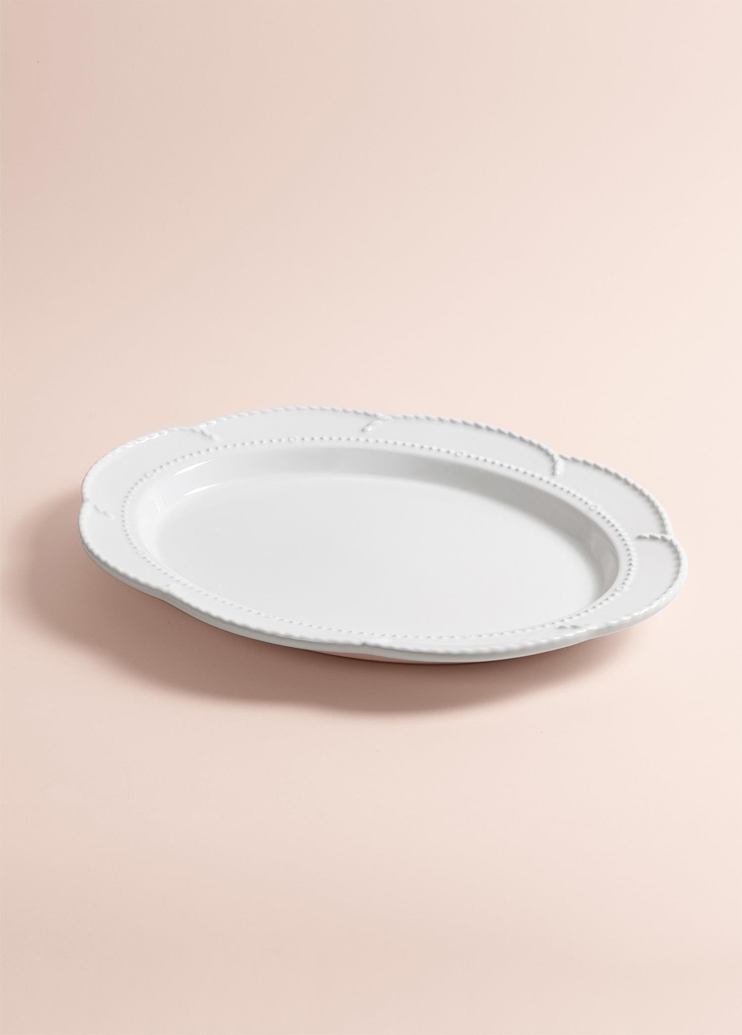 The Mia Grande Servis Tabağı Beyaz 41x31 cm GRD0012