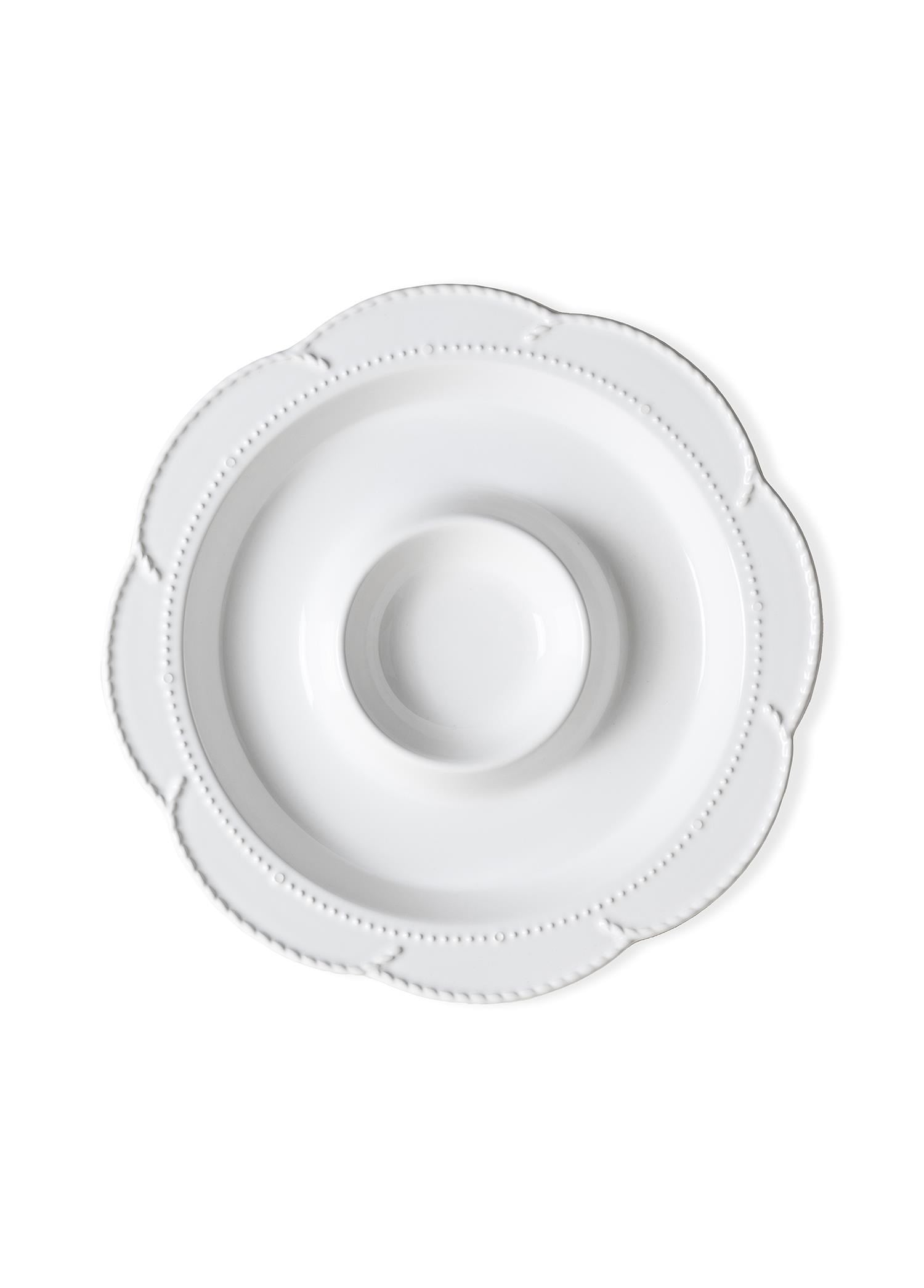 The Mia Grande Servis Tabağı Bölmeli Beyaz 39 cm GRD0013