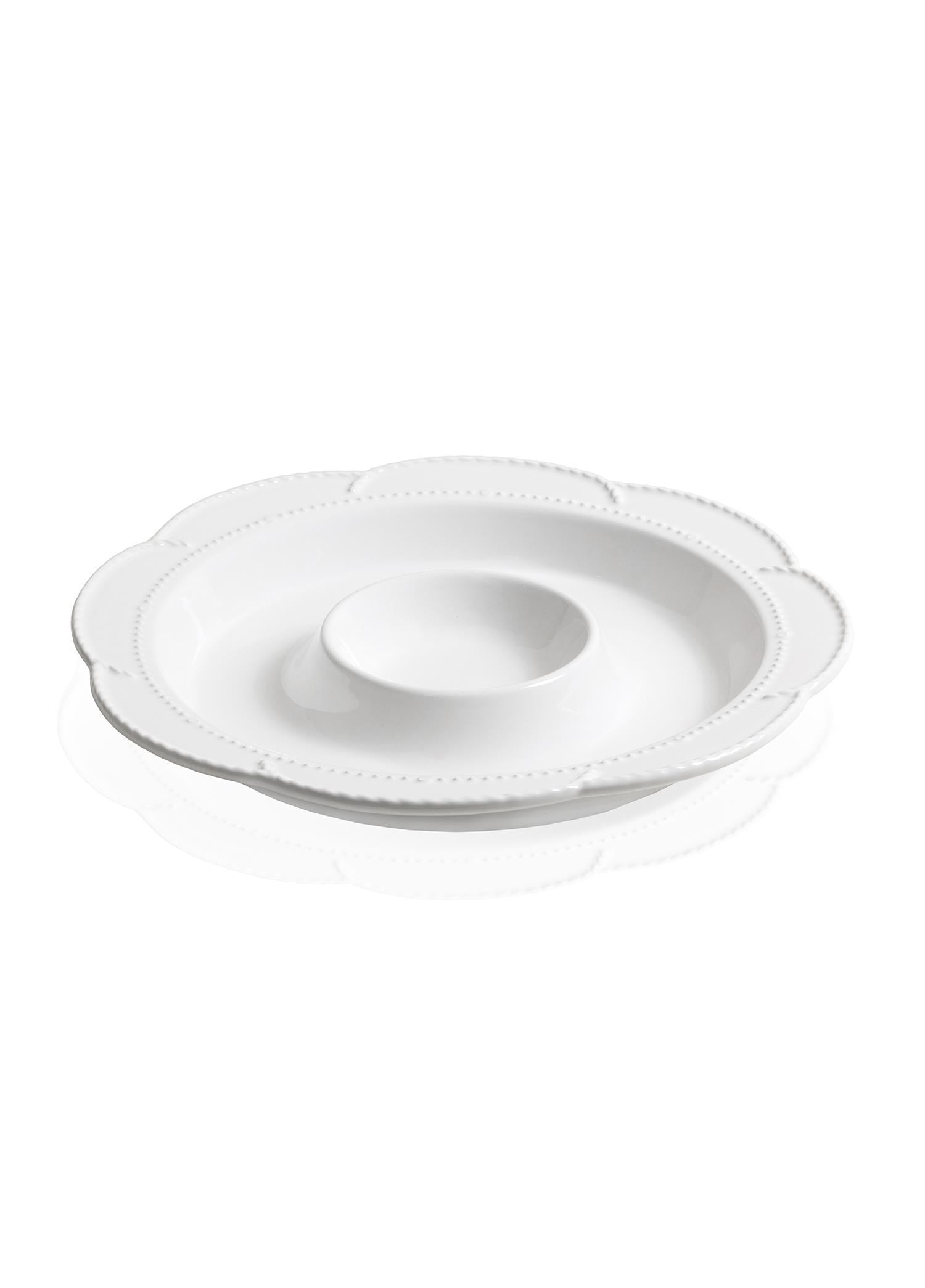 The Mia Grande Servis Tabağı Bölmeli Beyaz 39 cm GRD0013