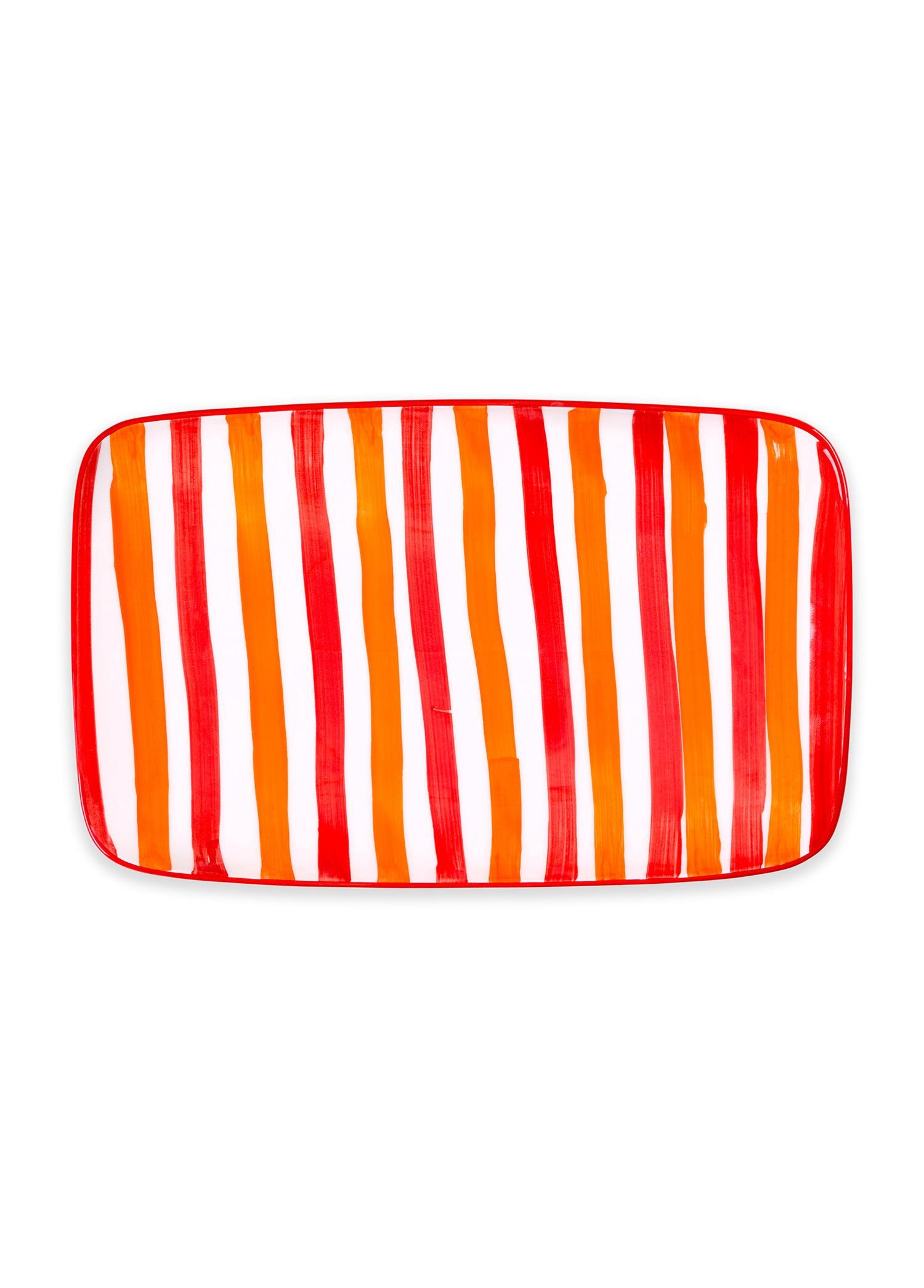 The Mia Joy Dikdörtgen Servis Tabağı Kırmızı 33x21 cm