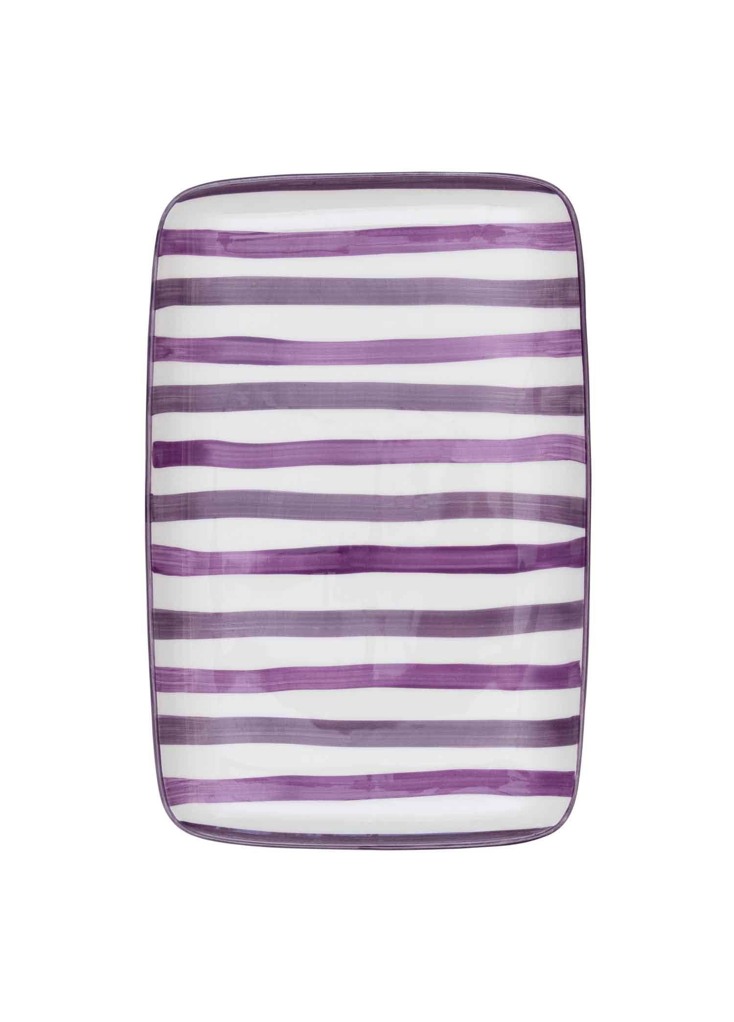 The Mia Joy Dikdörtgen Servis Tabağı Mor 33x21 cm