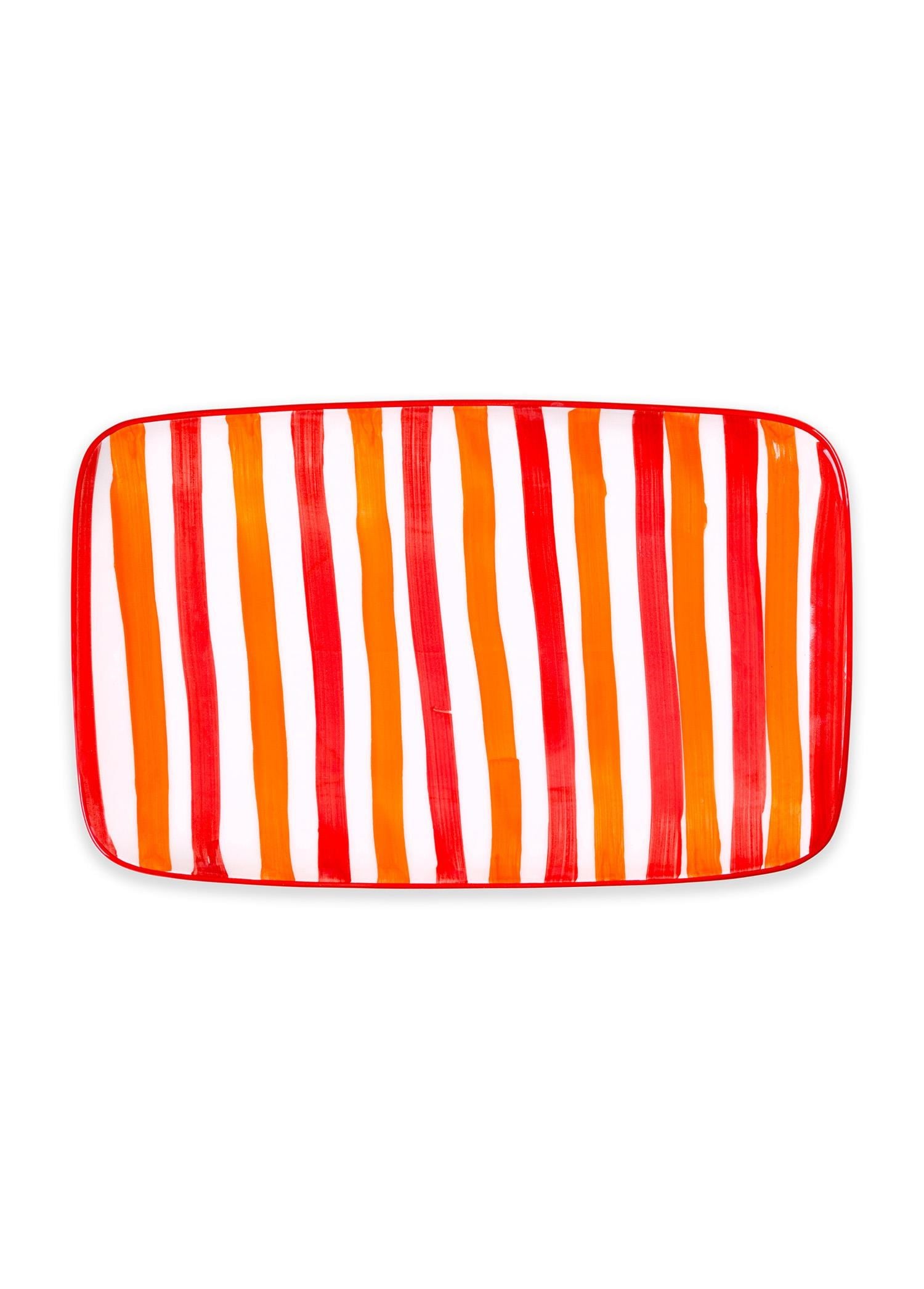 The Mia Joy Dikdörtgen Servis Tabağı Kırmızı 33x21 cm