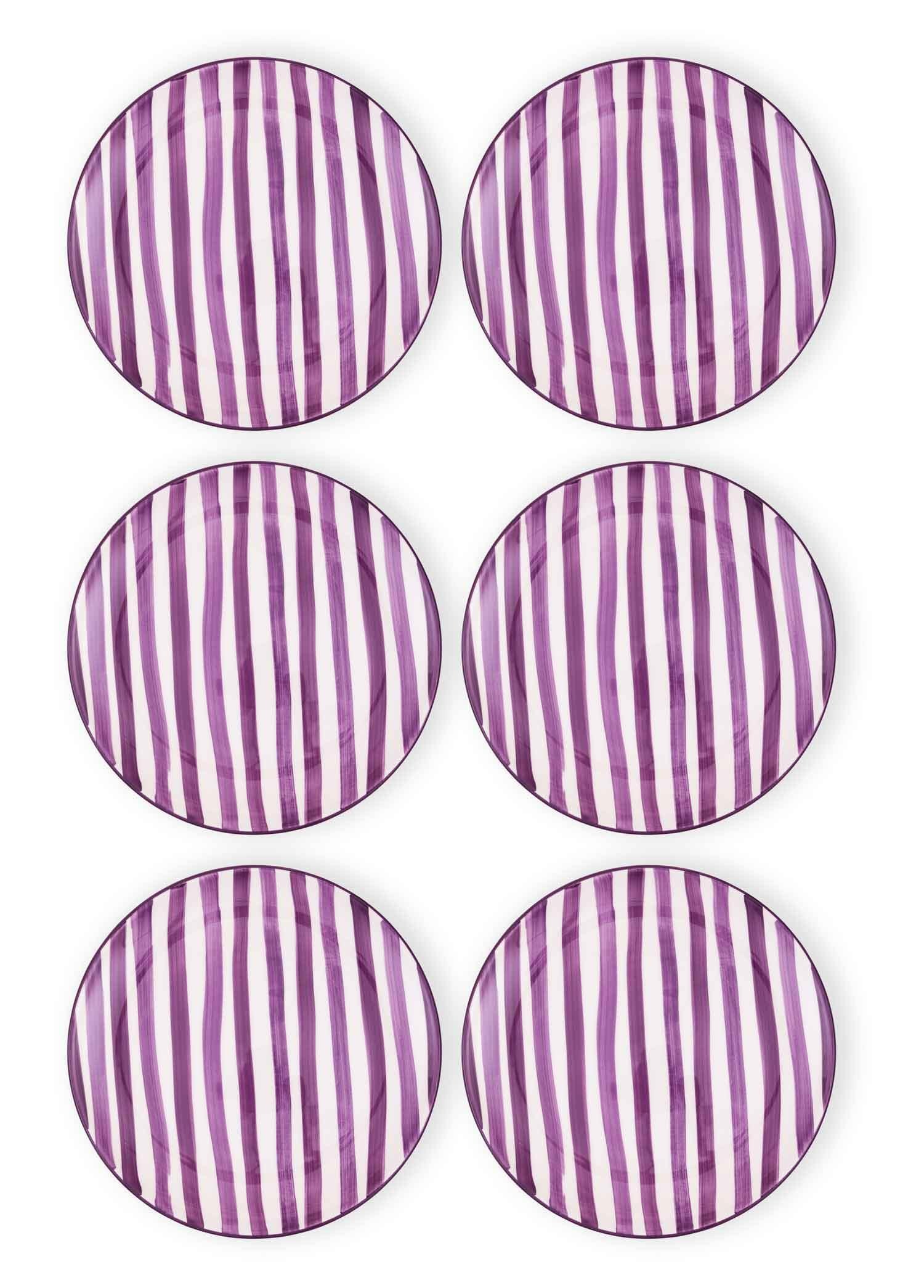 The Mia Joy Servis Tabağı 6lı Set Mor 26 cm