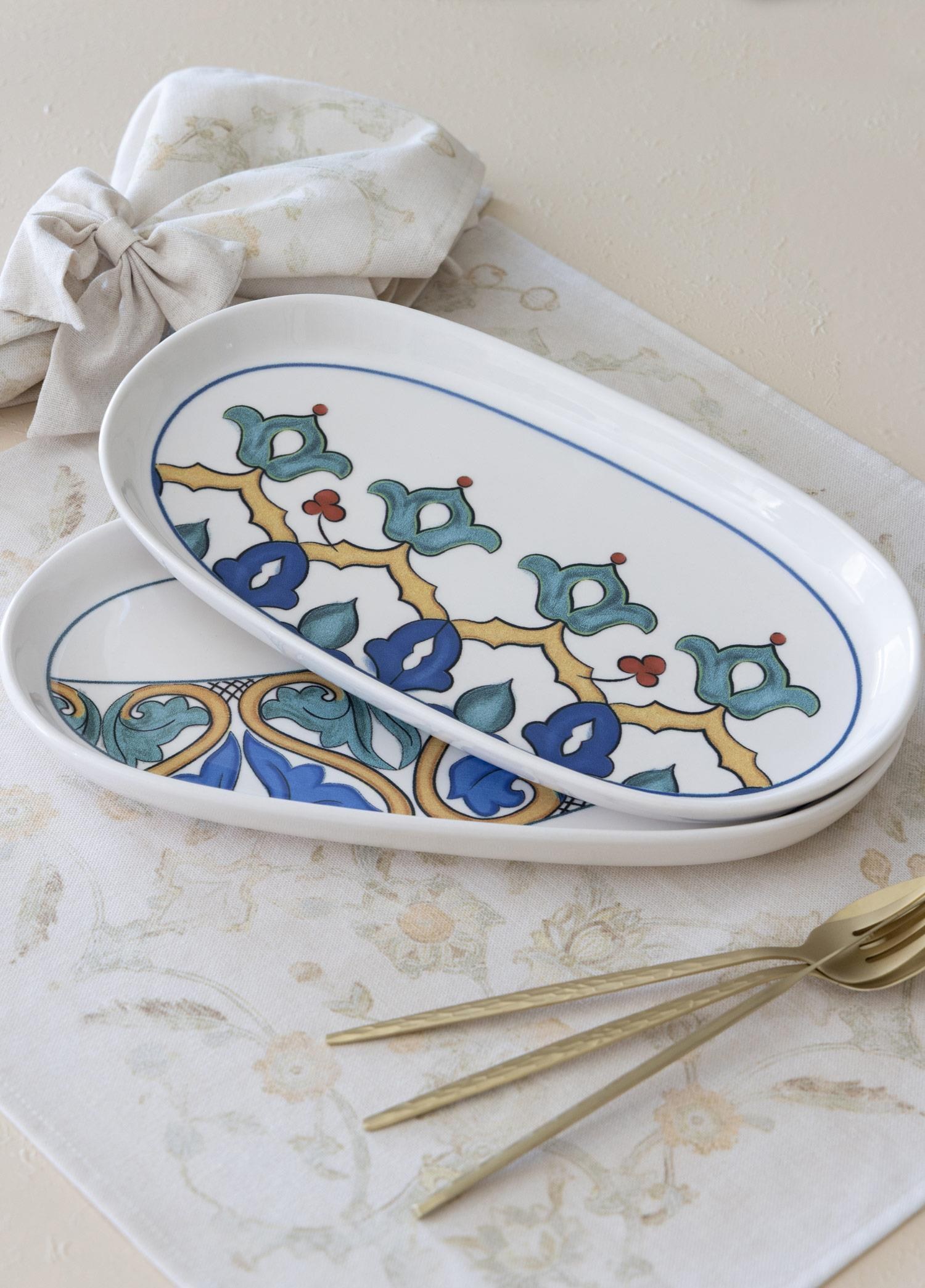 The Mia Limoncello Oval Servis Tabağı 2li Set 29 cm
