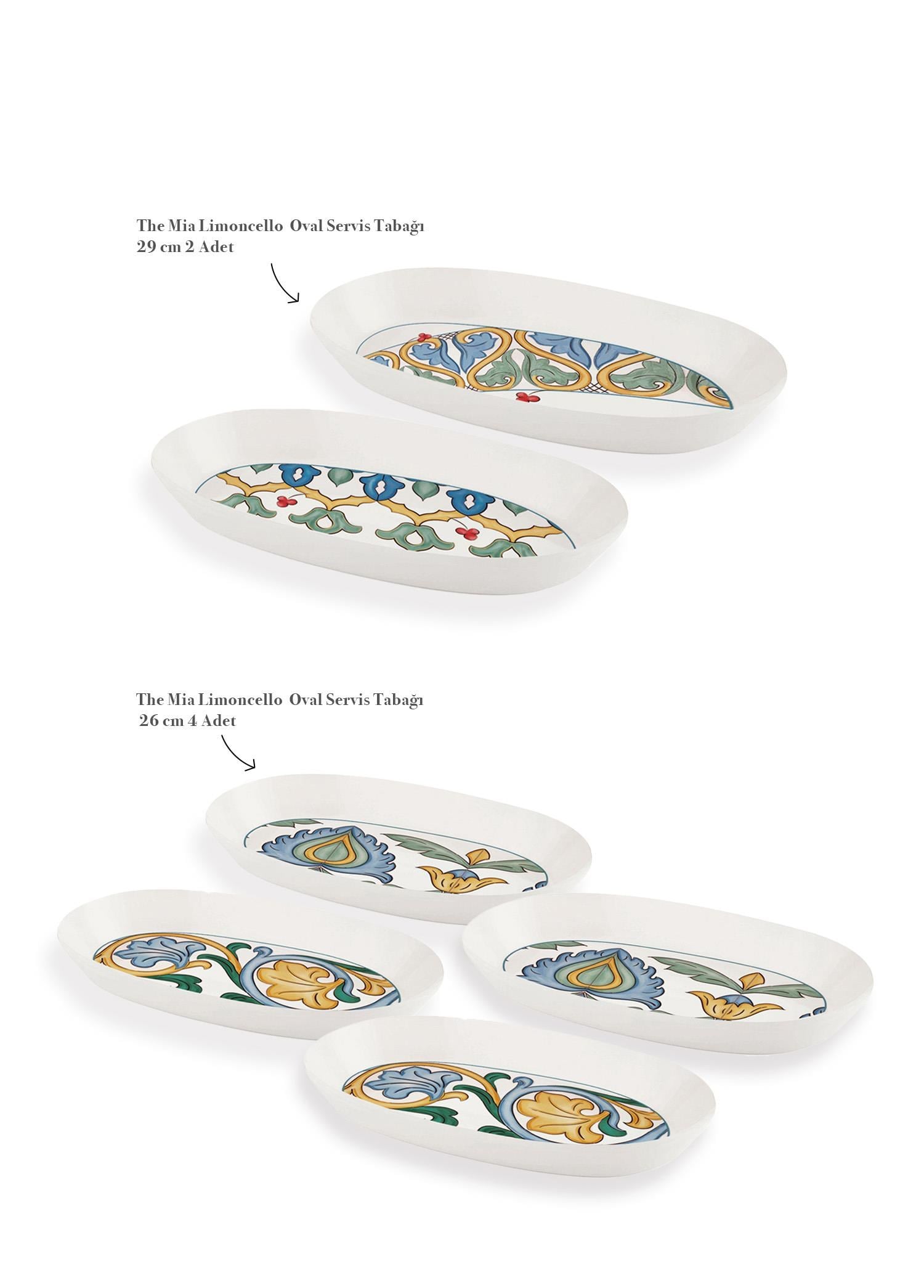 The Mia Limoncello Oval Servis Takımı 6 Parça