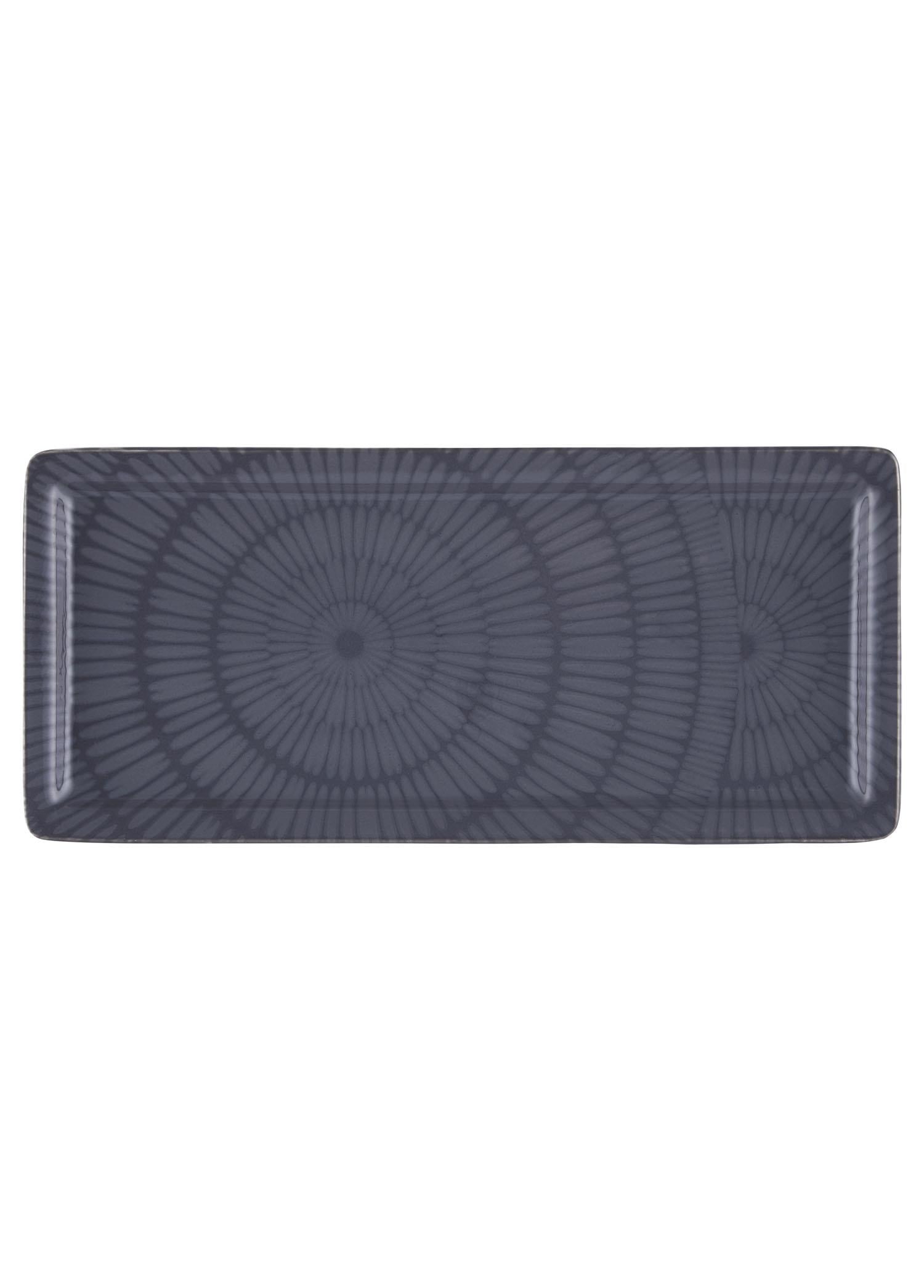 The Mia Noon Dikdörtgen Servis Tabağı Gri 35x16 cm