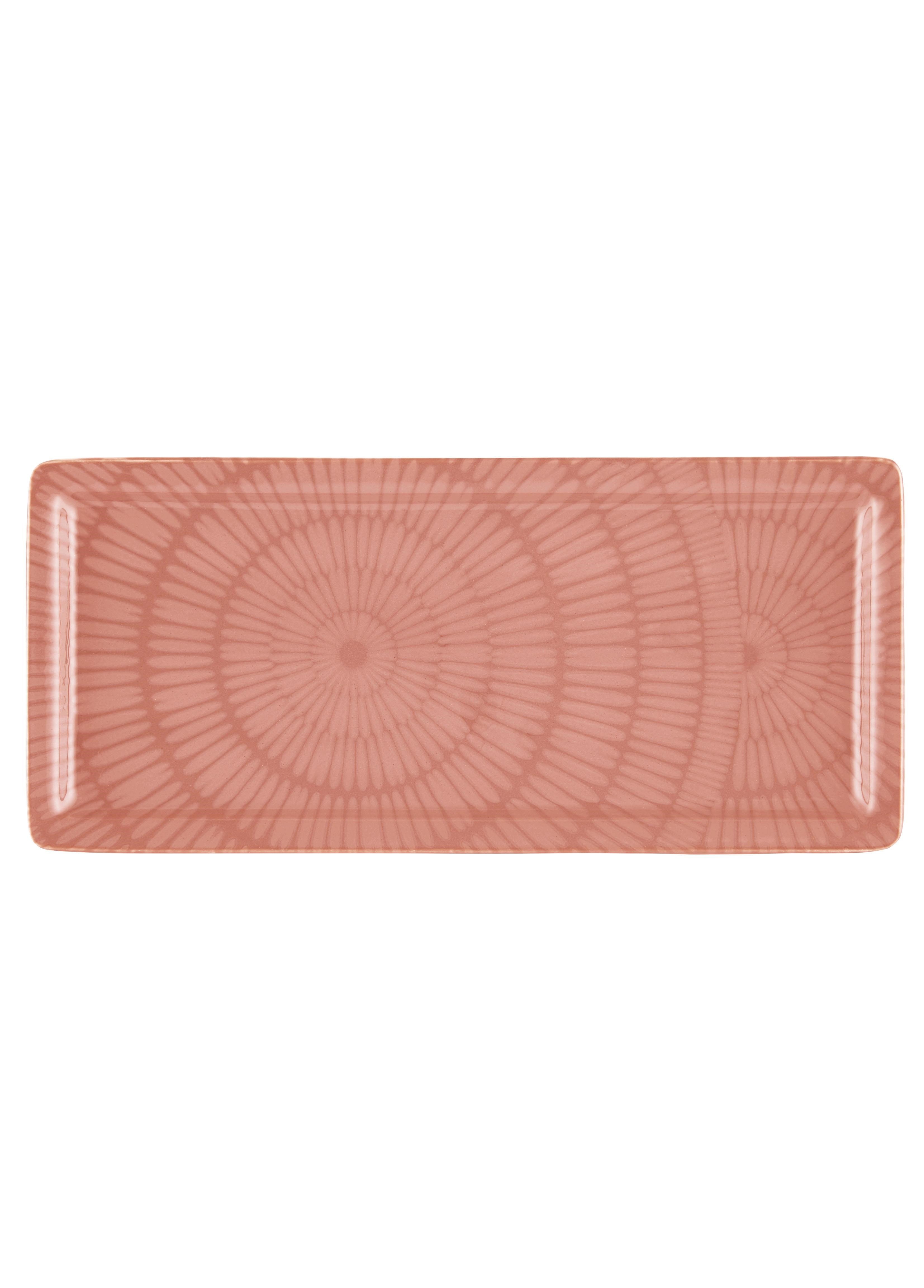The Mia Noon Dikdörtgen Servis Tabağı Somon 35x16 cm