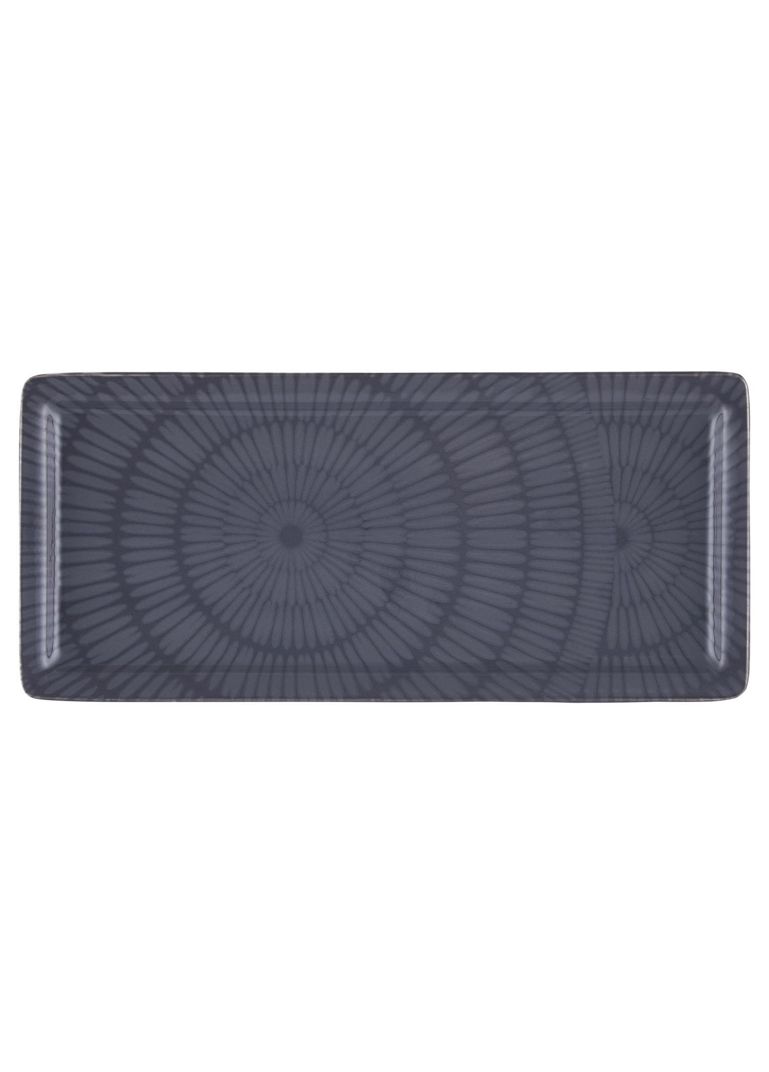 The Mia Noon Dikdörtgen Servis Tabağı Gri 35x16 cm